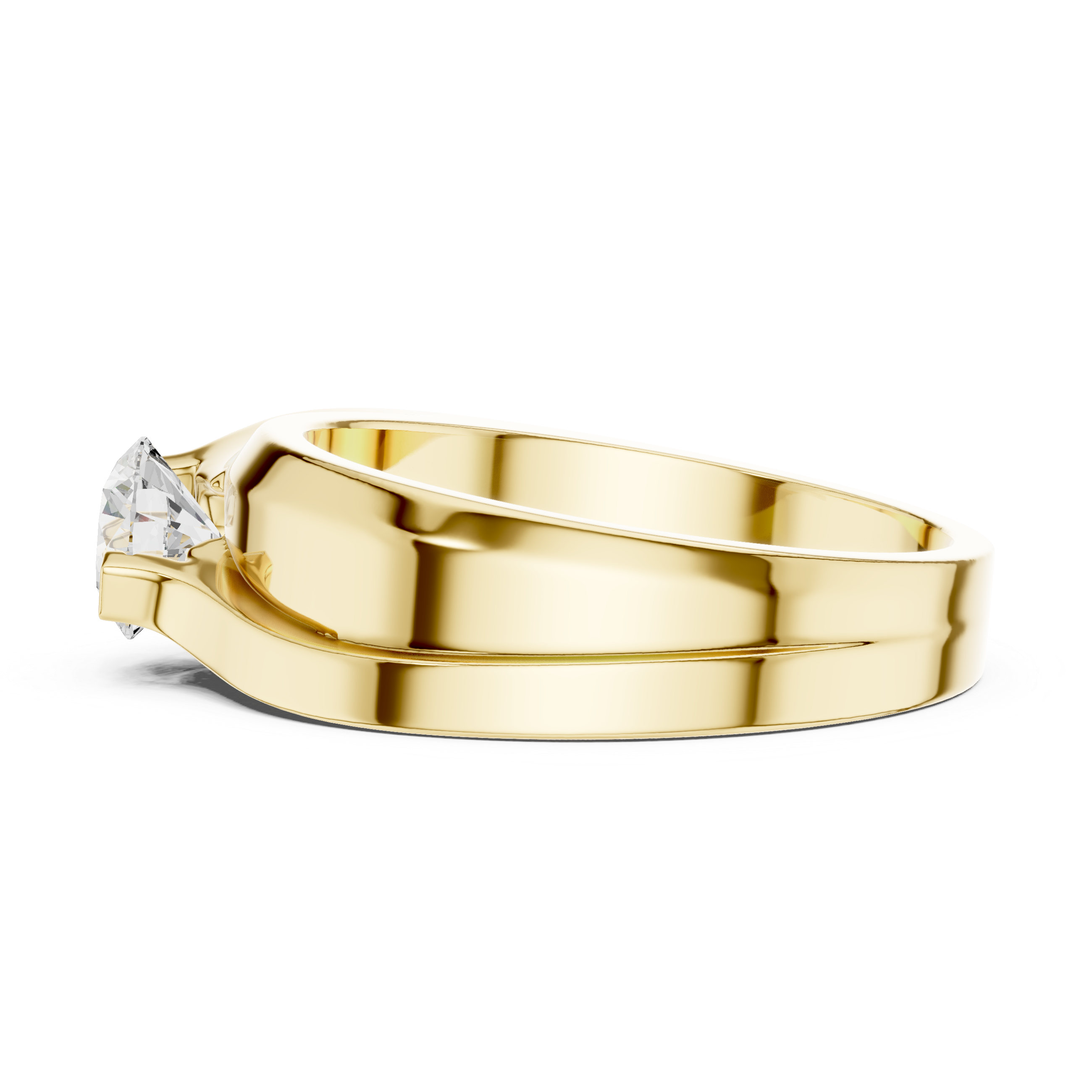 Elegant nose pin featuring tiny solitaire diamond in sleek gold mount.