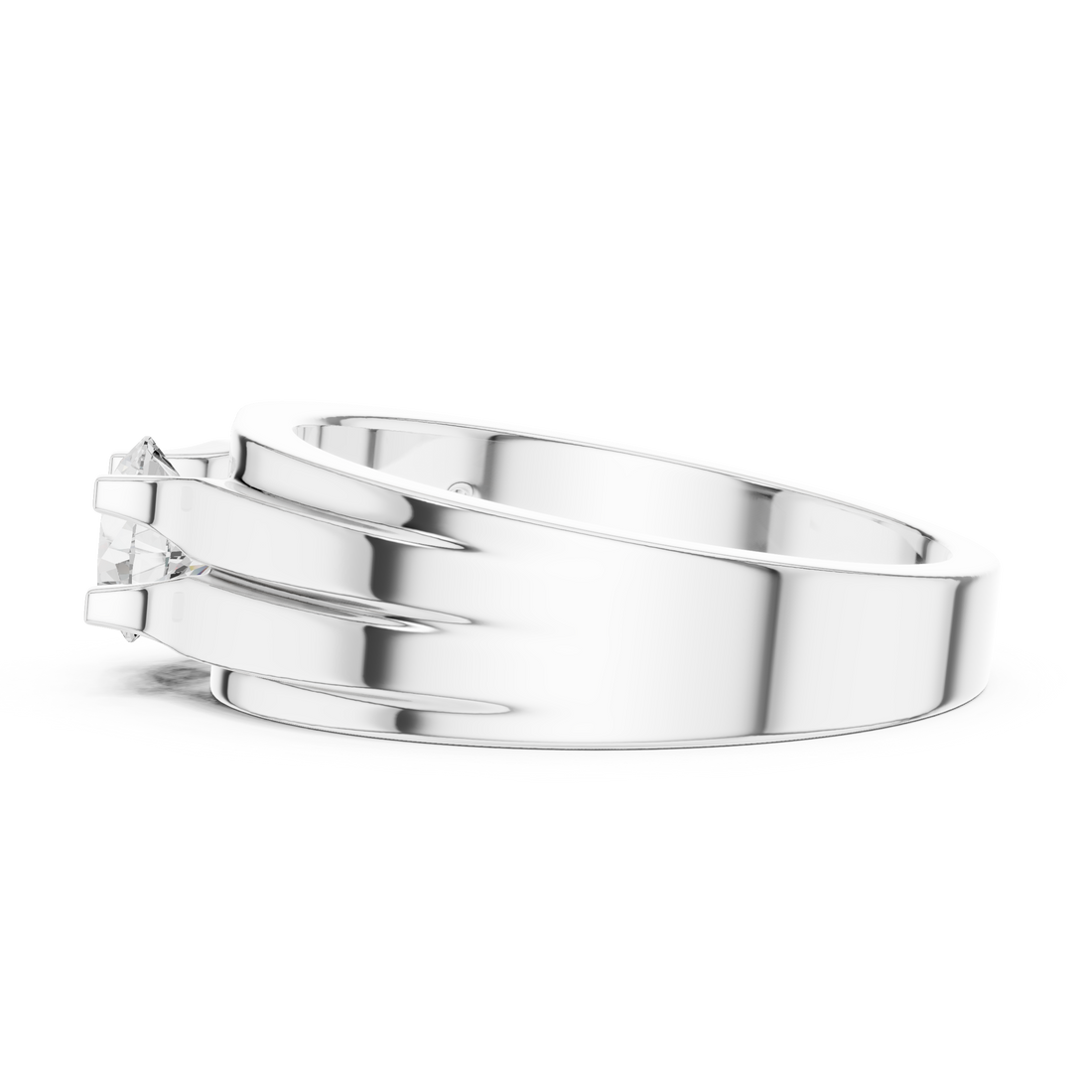 Elegant toe ring featuring polished silver adjustable band design.