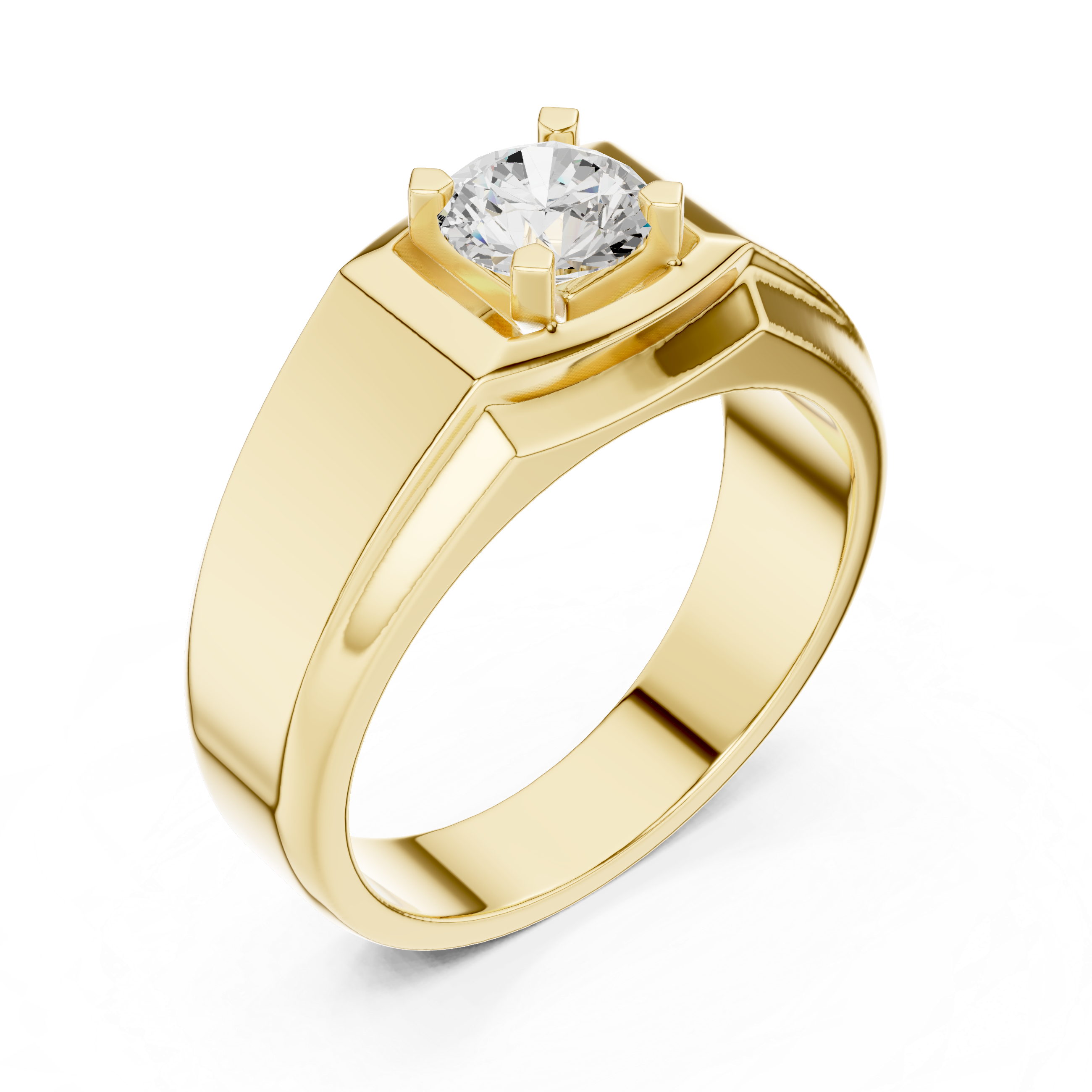 Stylish multi-band ring featuring layered metal structure.