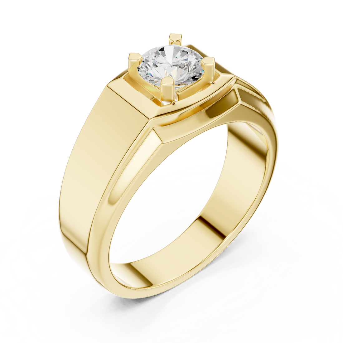 Stylish multi-band ring featuring layered metal structure.