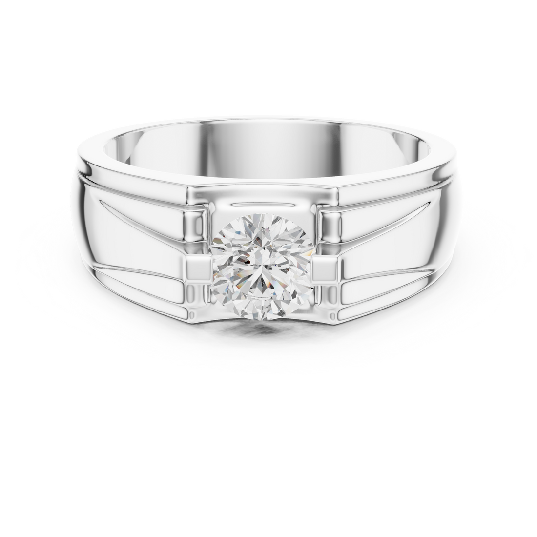 Classic halo diamond ring with sparkling side stones.