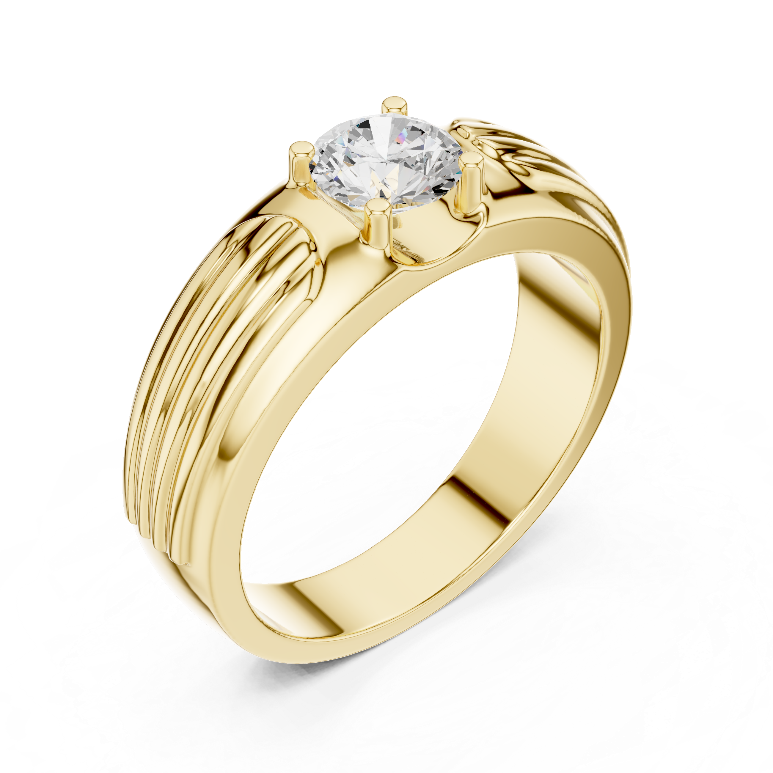Classic round diamond stud earrings in gold.