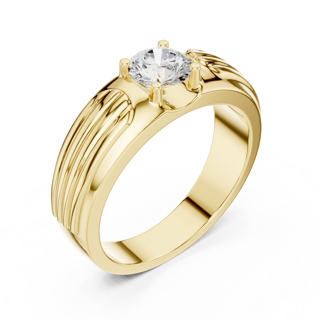 Classic round diamond stud earrings in gold.