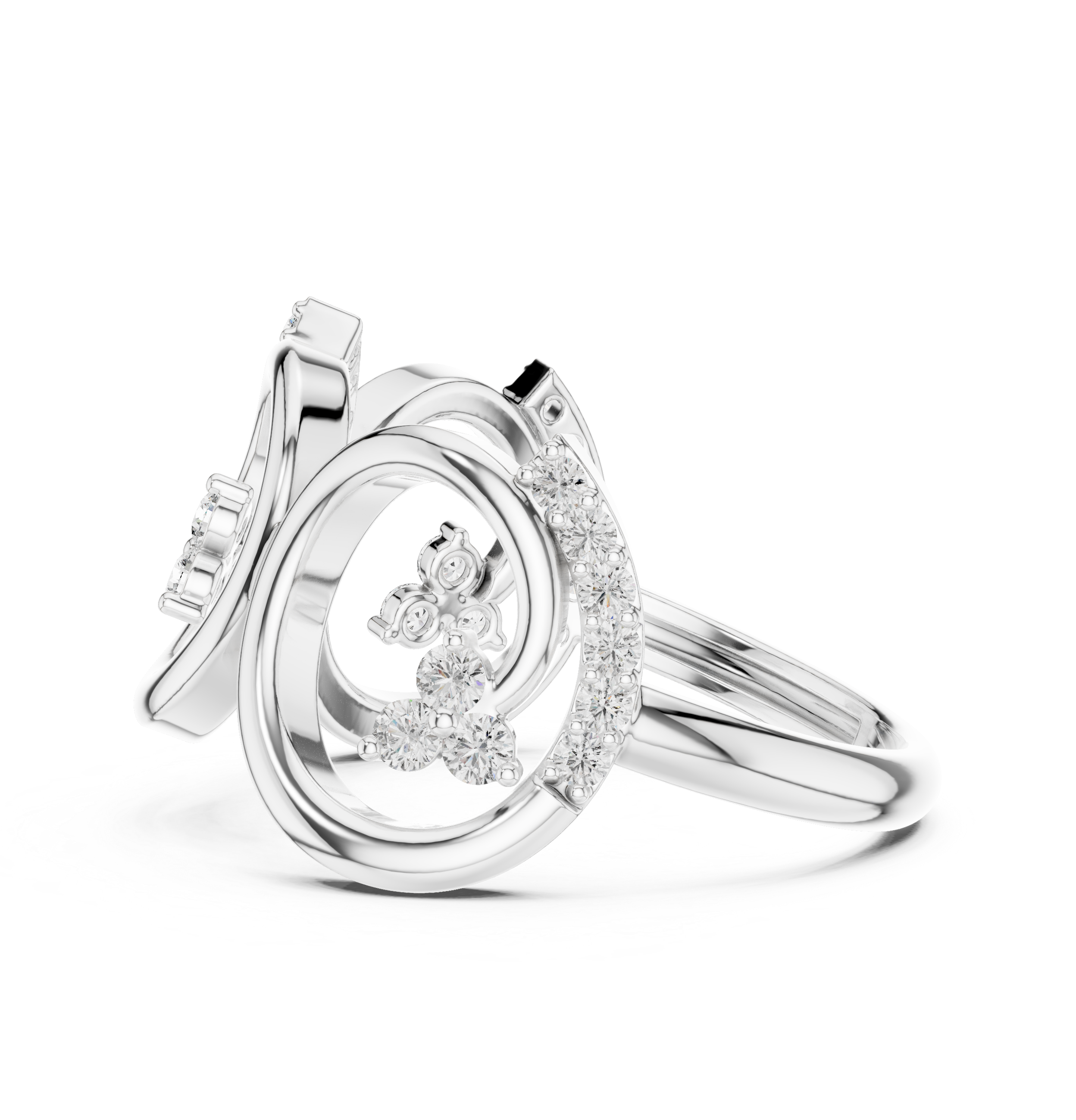 Silver adjustable toe ring with modern design.