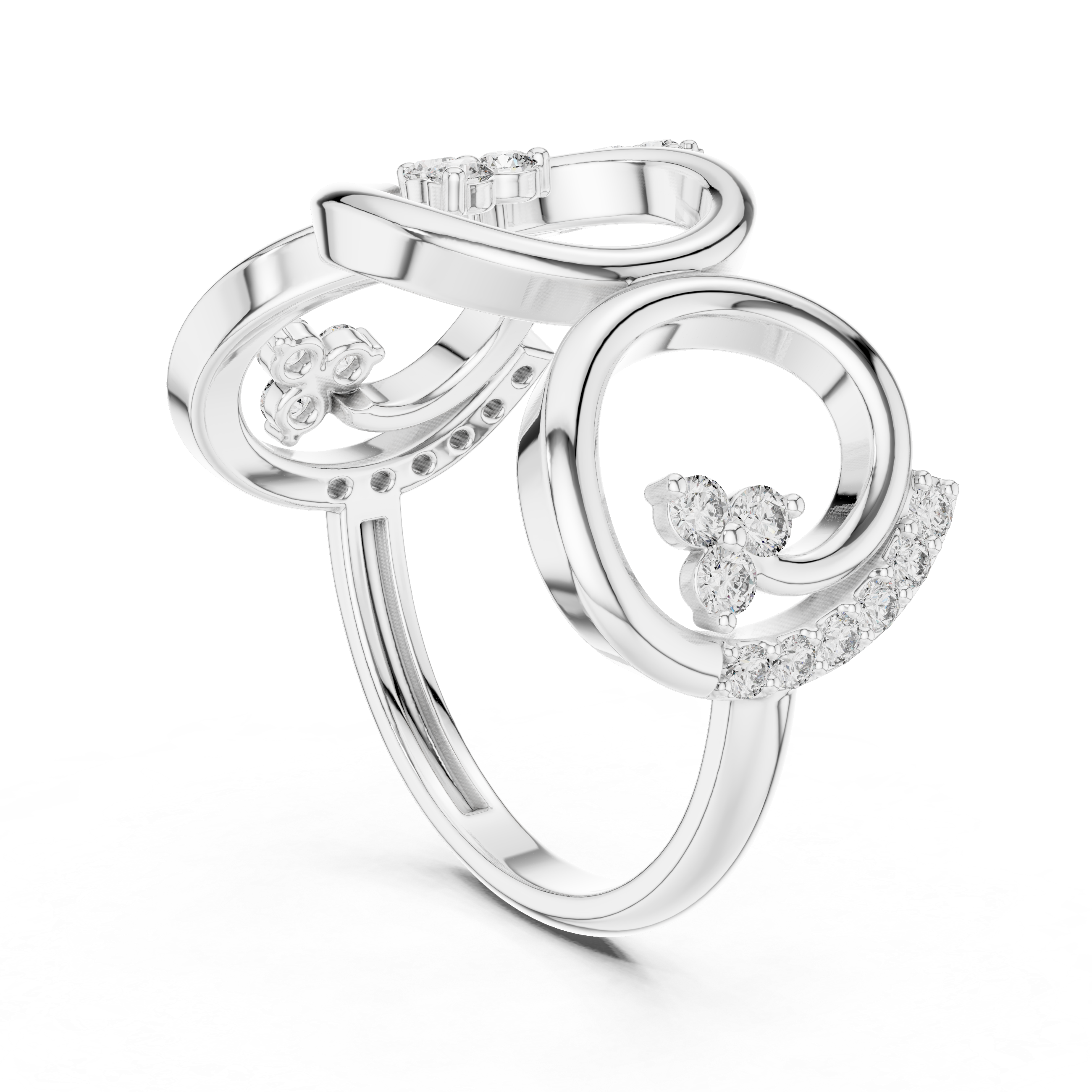 Diamond brooch with brilliant sparkle.