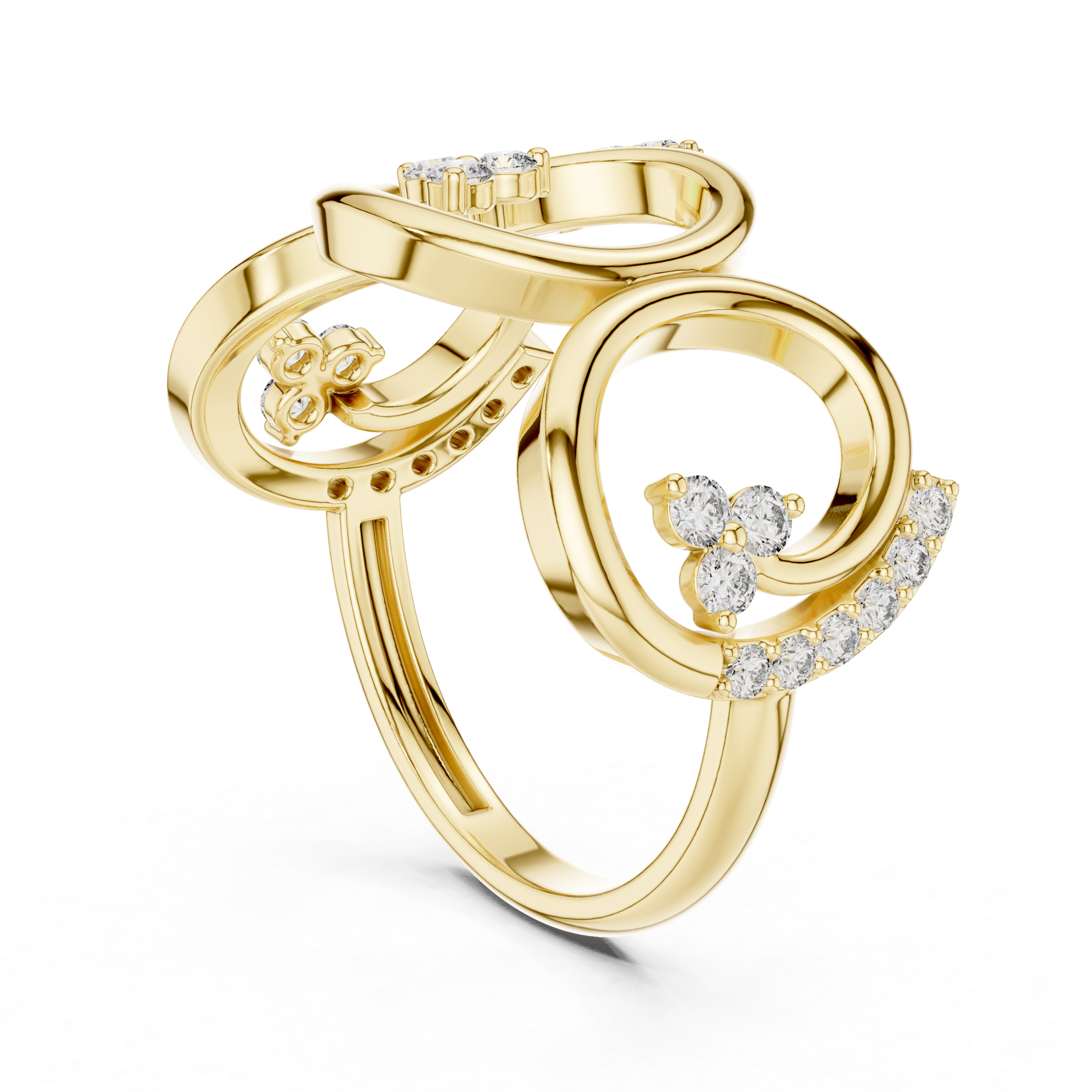Men's gold band ring with matte finish.