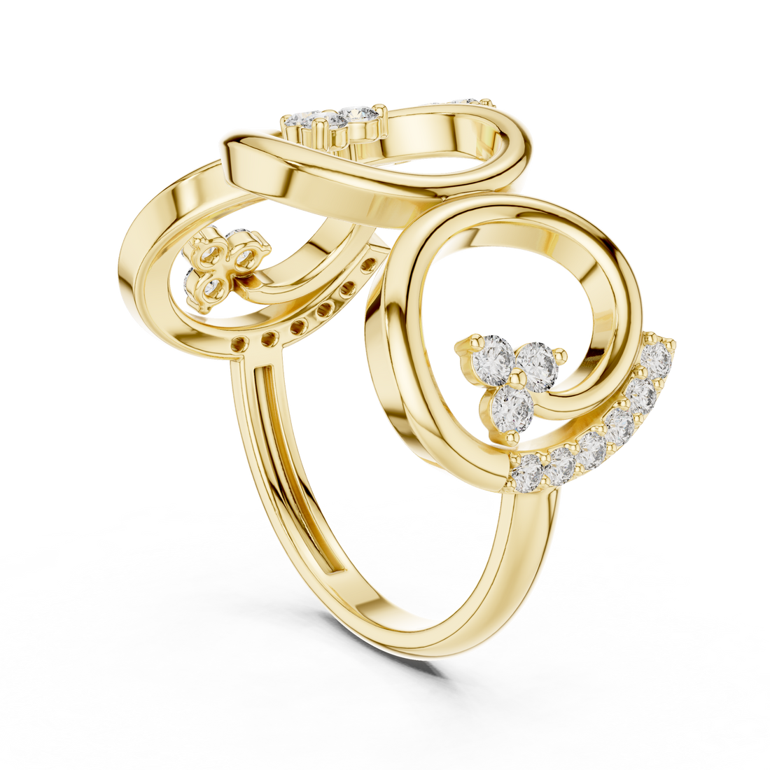 Men's gold band ring with matte finish.
