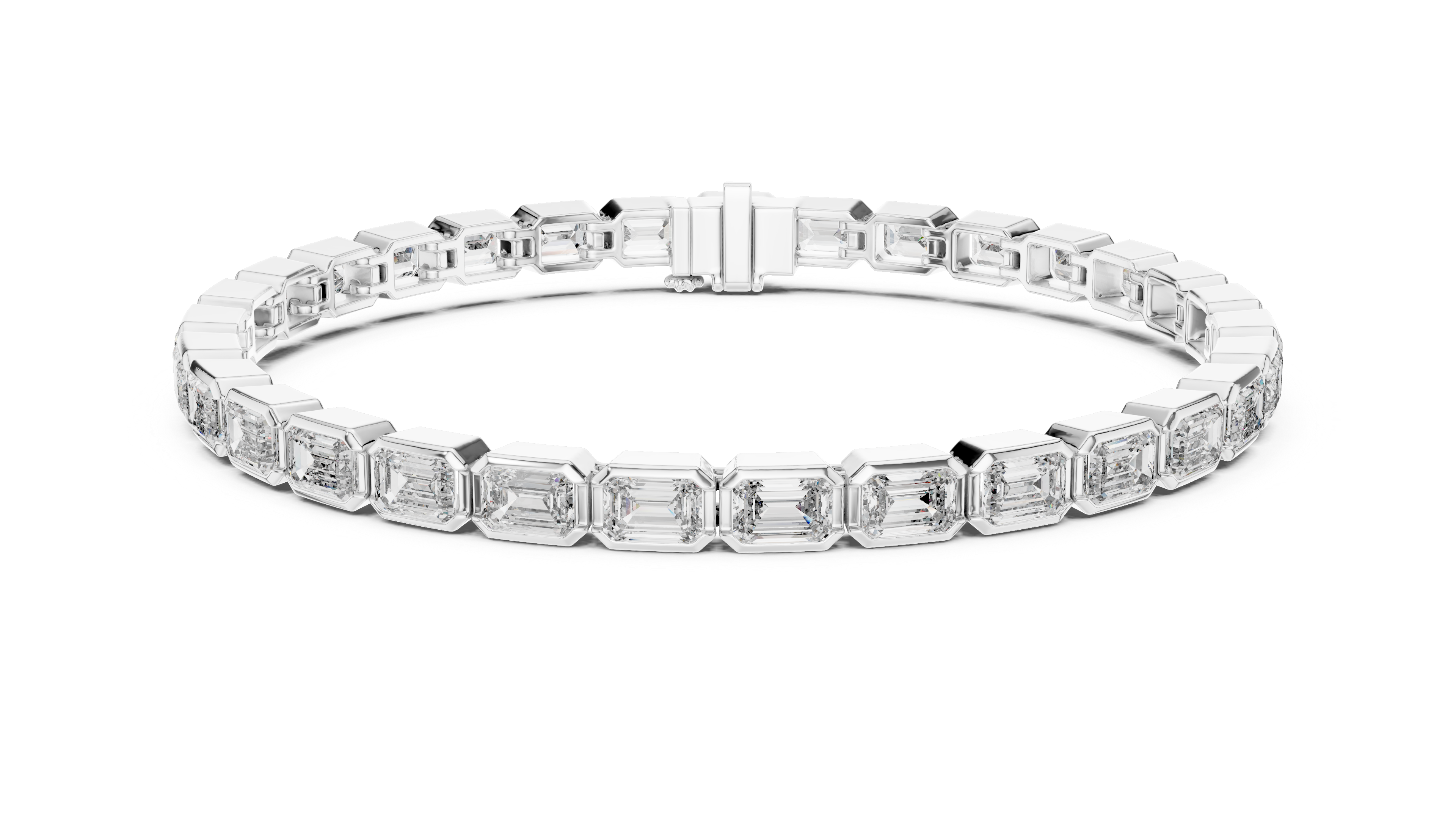 Pear Cut Diamond Tennis Style Link Bracelet with Continuous Brilliance