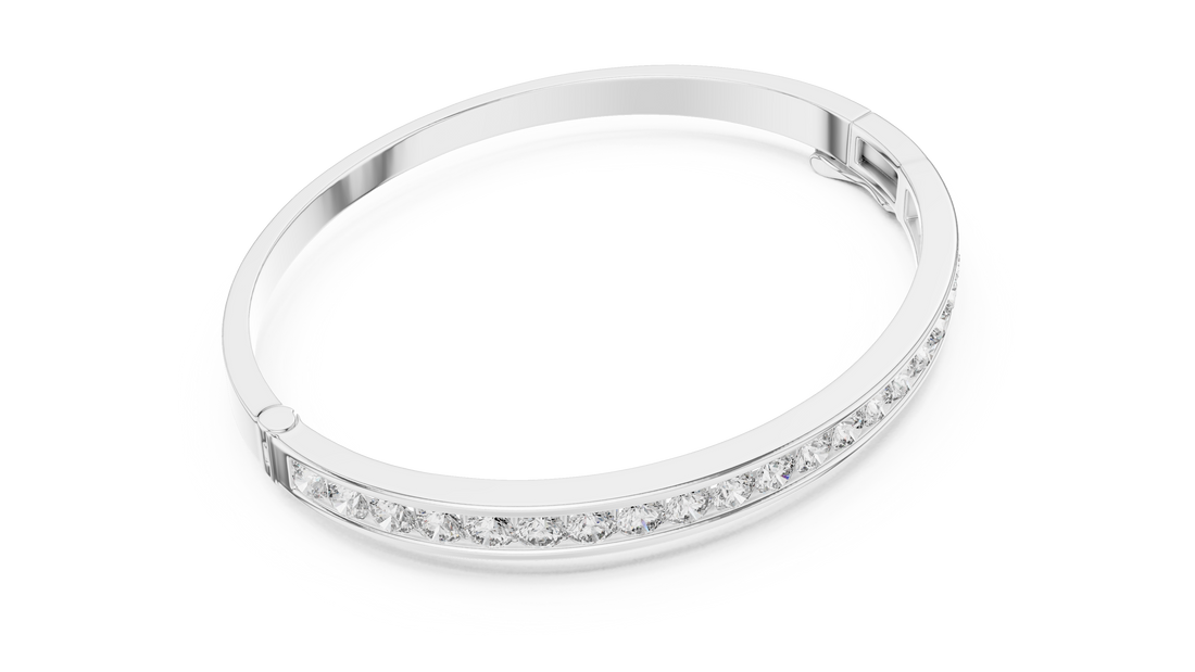 Round Brilliant Diamond Channel-Set Classic Eternity Bangle Bracelet