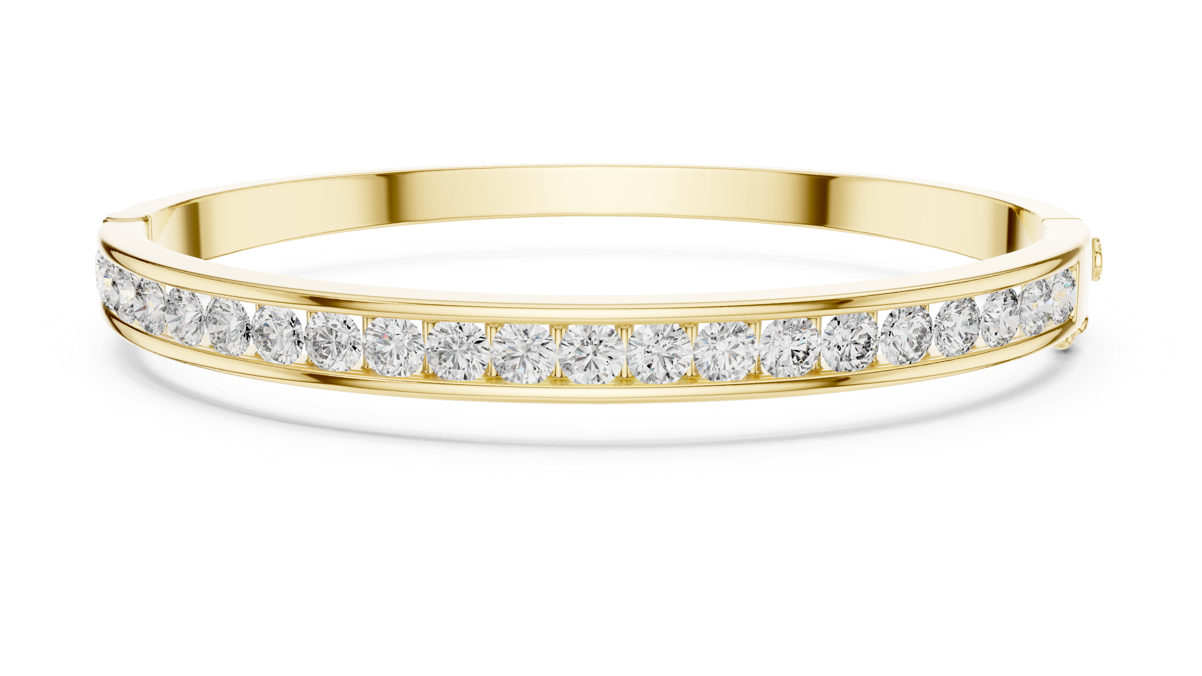 Round Brilliant Diamond Channel-Set Classic Eternity Bangle Bracelet