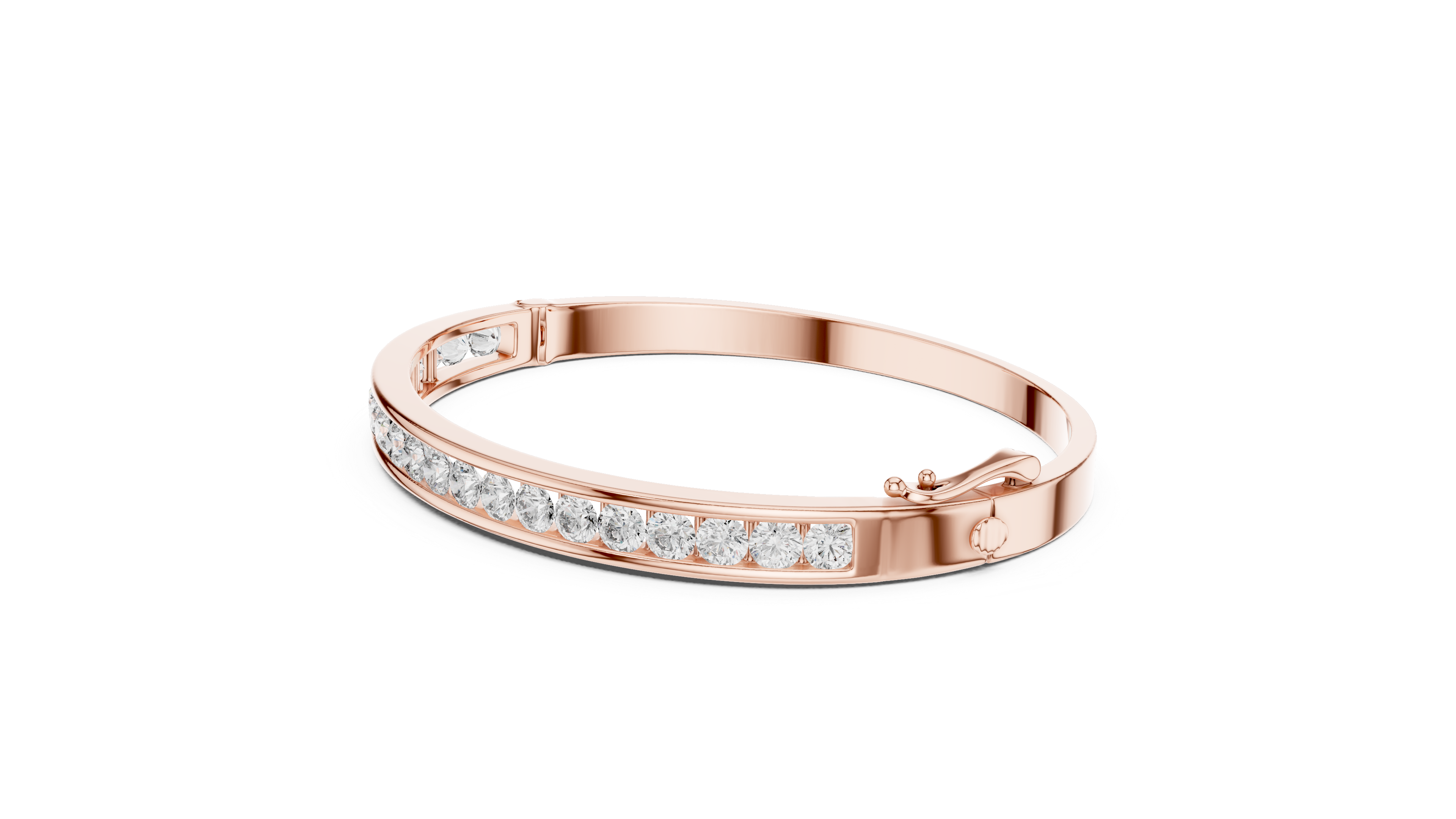 Gold choker necklace with smooth finish.