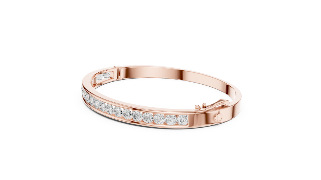 Gold choker necklace with smooth finish.