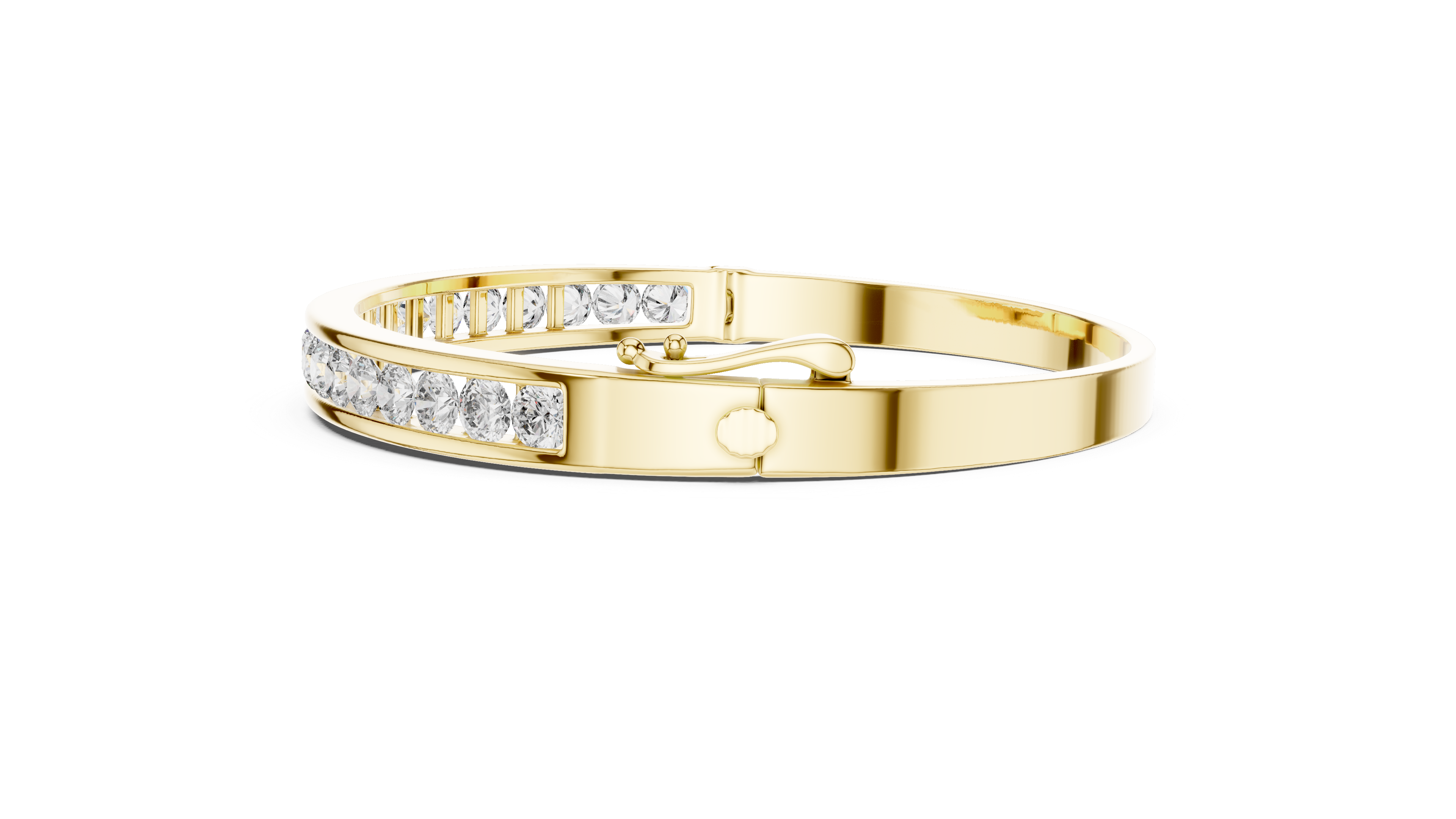 Gold anklet with textured finish.