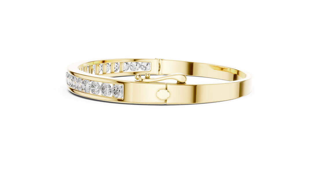 Gold anklet with textured finish.