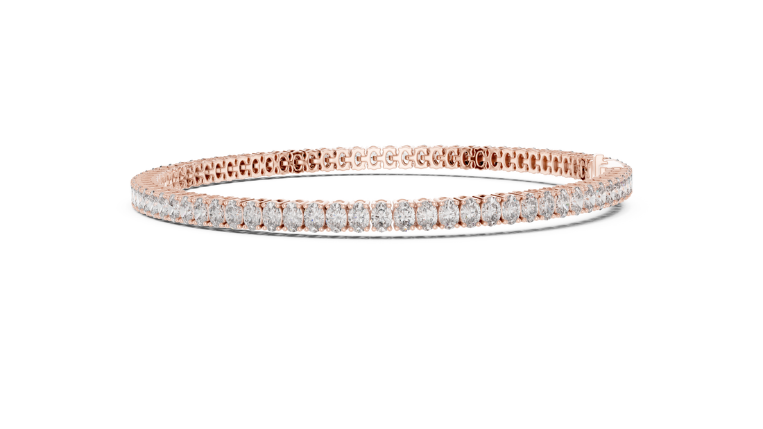 Oval Cut Diamond Classic Tennis Bracelet in Collet Settings