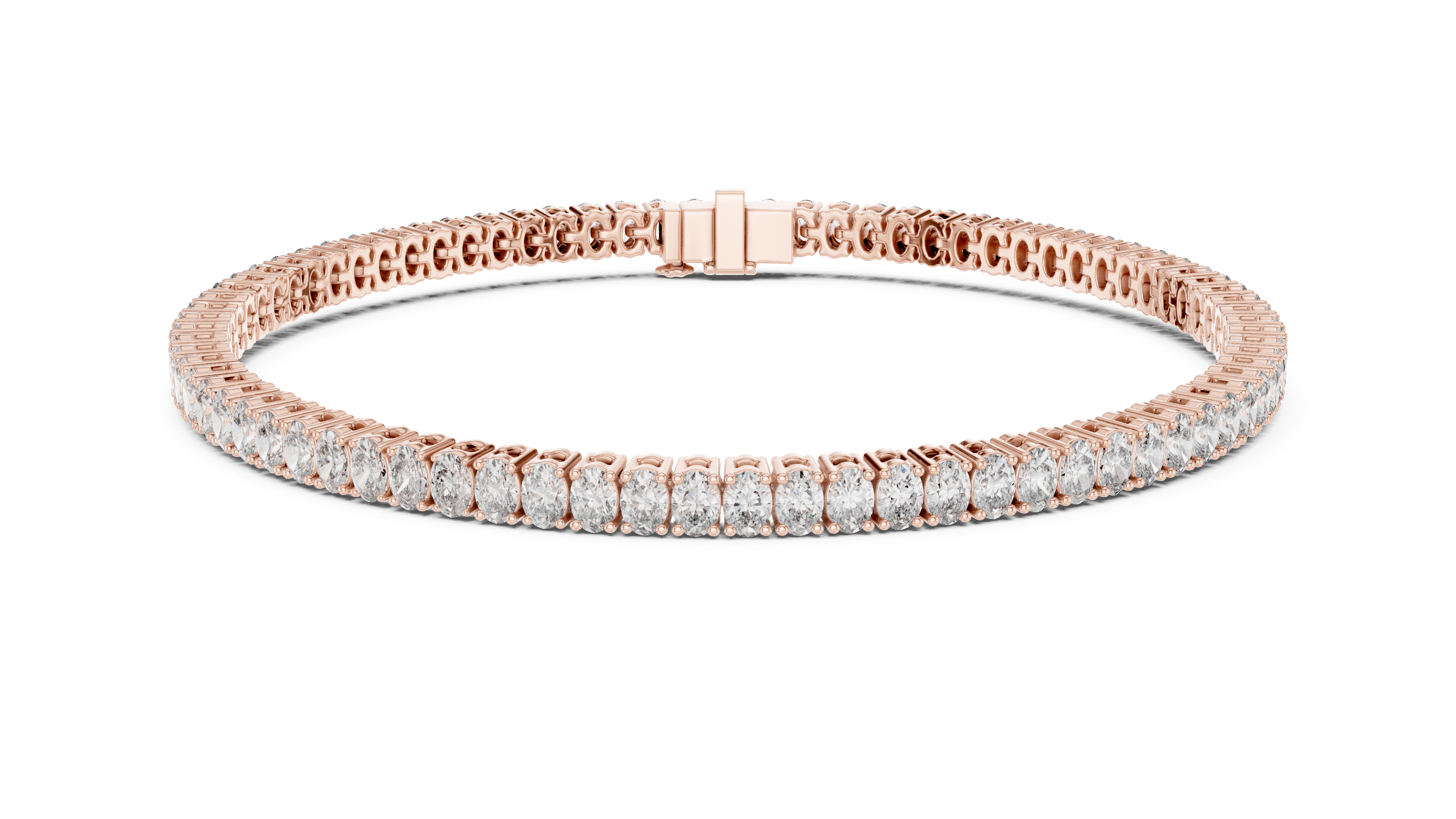 Oval Cut Diamond Classic Tennis Bracelet in Collet Settings