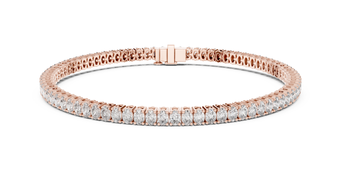 Oval Cut Diamond Classic Tennis Bracelet in Collet Settings