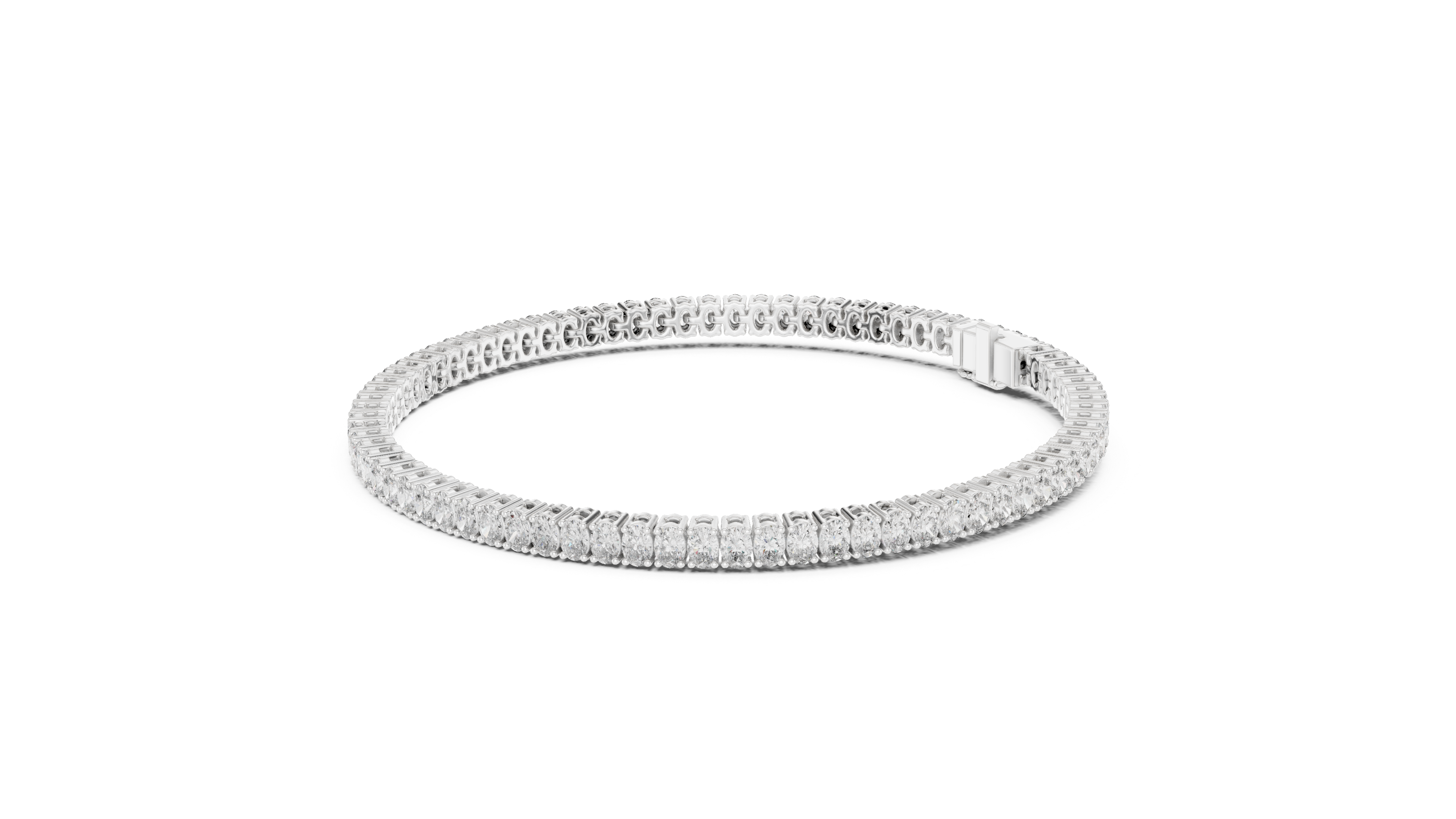 Oval Cut Diamond Classic Tennis Bracelet in Collet Settings