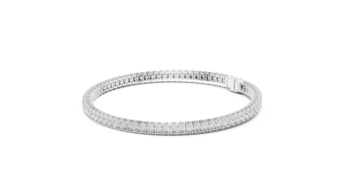 Oval Cut Diamond Classic Tennis Bracelet in Collet Settings
