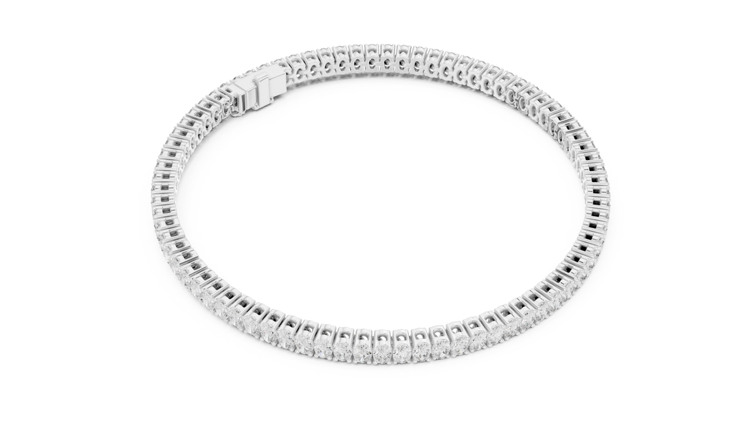 Oval Cut Diamond Classic Tennis Bracelet in Collet Settings