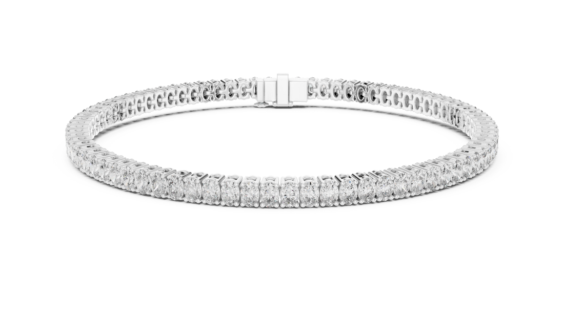 Oval Cut Diamond Classic Tennis Bracelet in Collet Settings