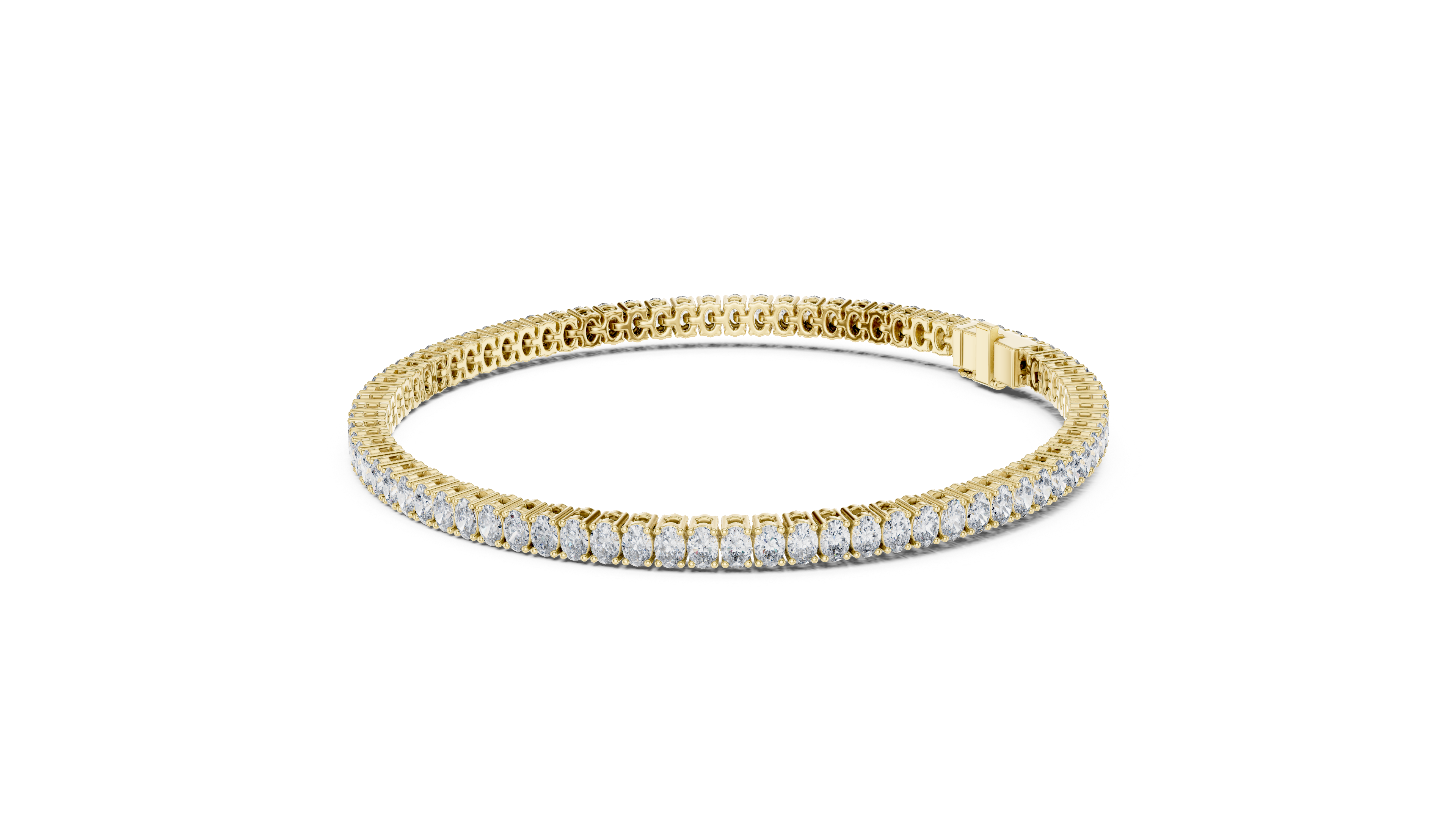 Oval Cut Diamond Classic Tennis Bracelet in Collet Settings