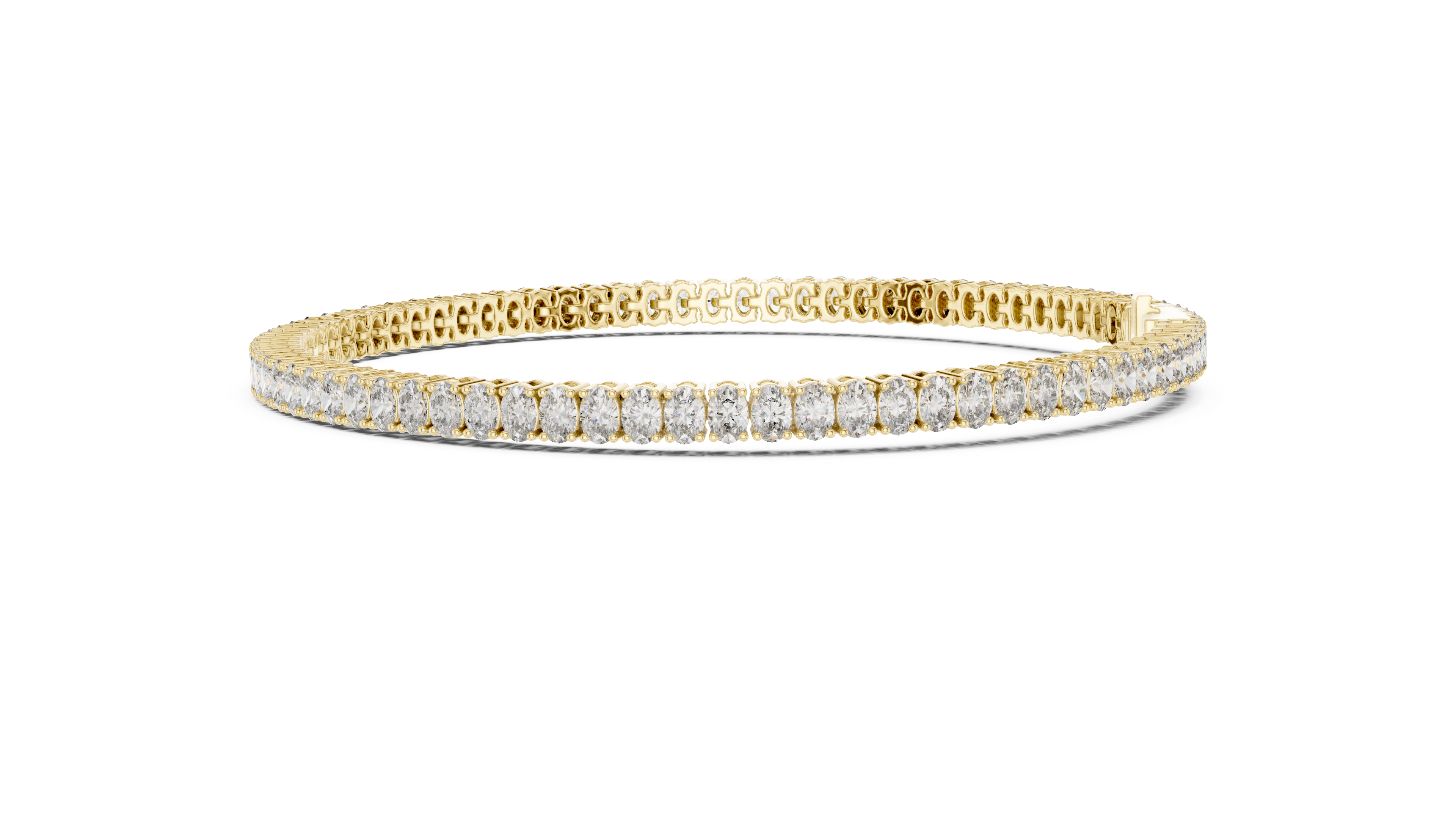 Oval Cut Diamond Classic Tennis Bracelet in Collet Settings