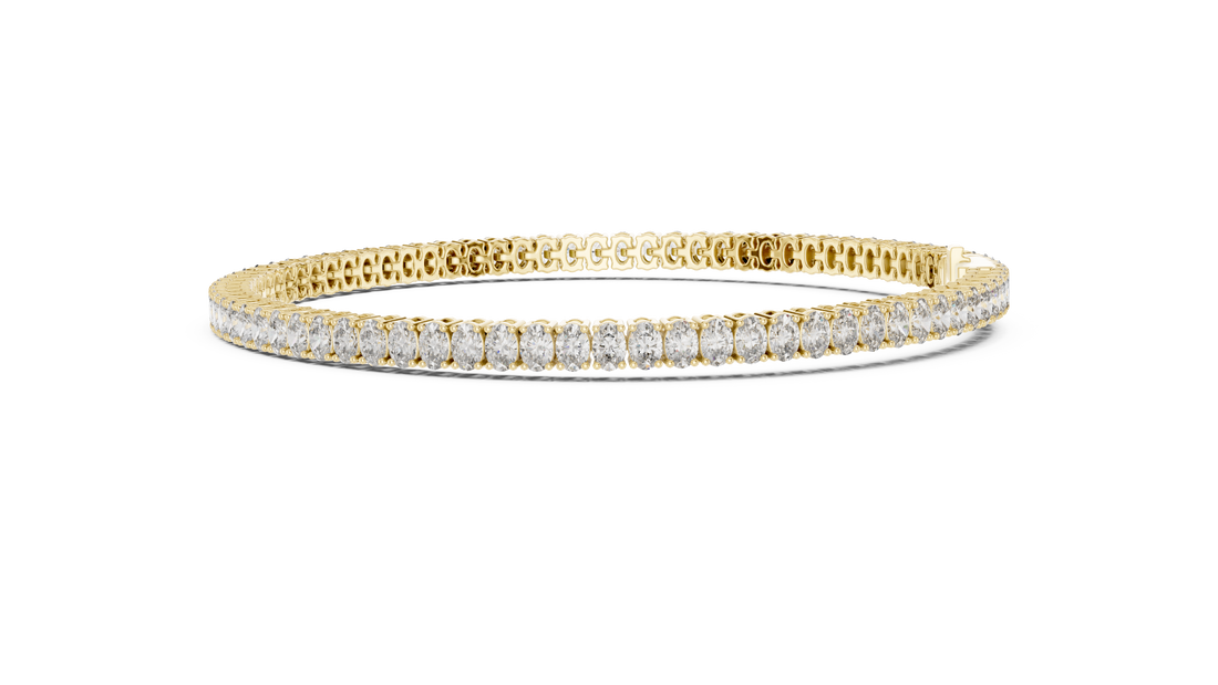 Oval Cut Diamond Classic Tennis Bracelet in Collet Settings