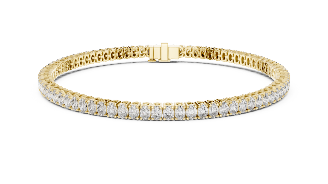 Oval Cut Diamond Classic Tennis Bracelet in Collet Settings