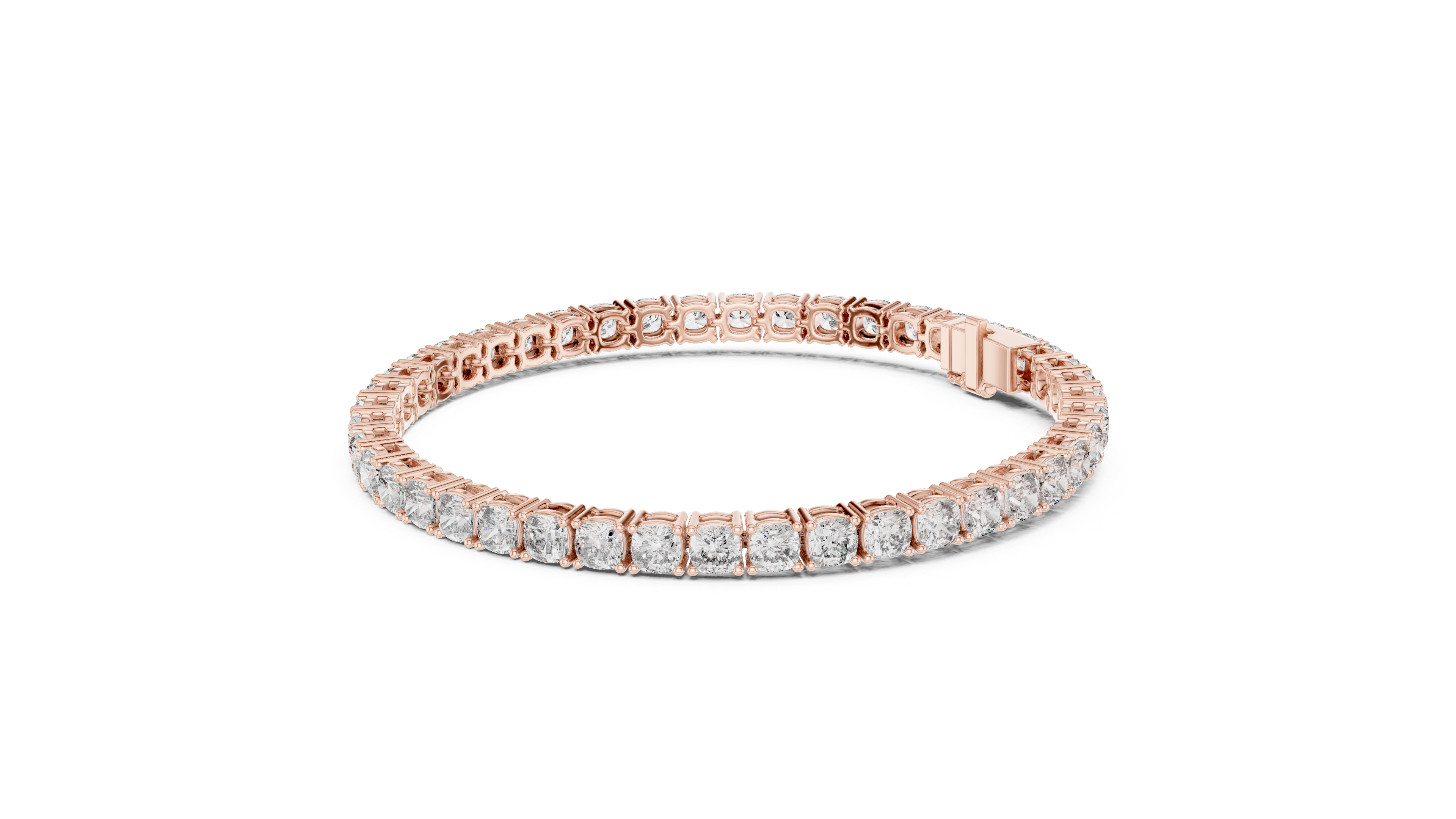 Cushion Cut Diamond Tennis Bracelet with Collet Setting