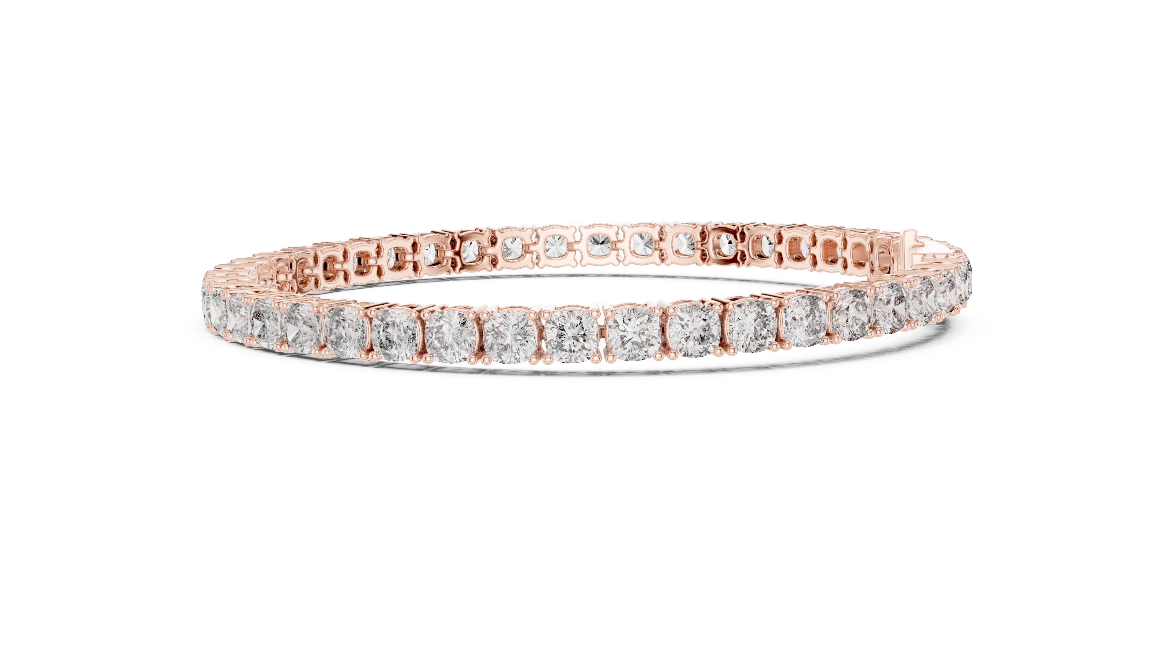 Cushion Cut Diamond Tennis Bracelet with Collet Setting