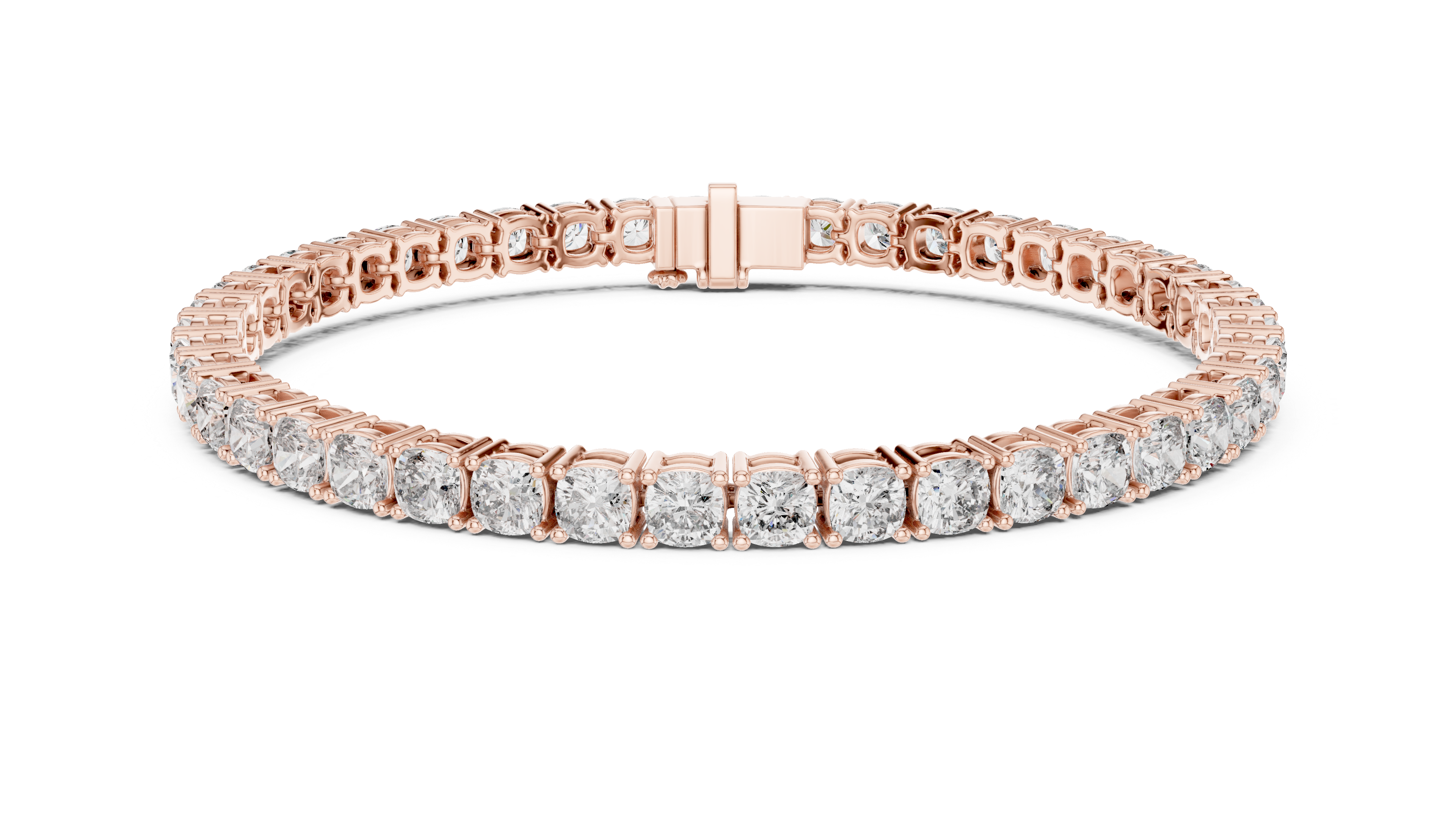 Cushion Cut Diamond Tennis Bracelet with Collet Setting