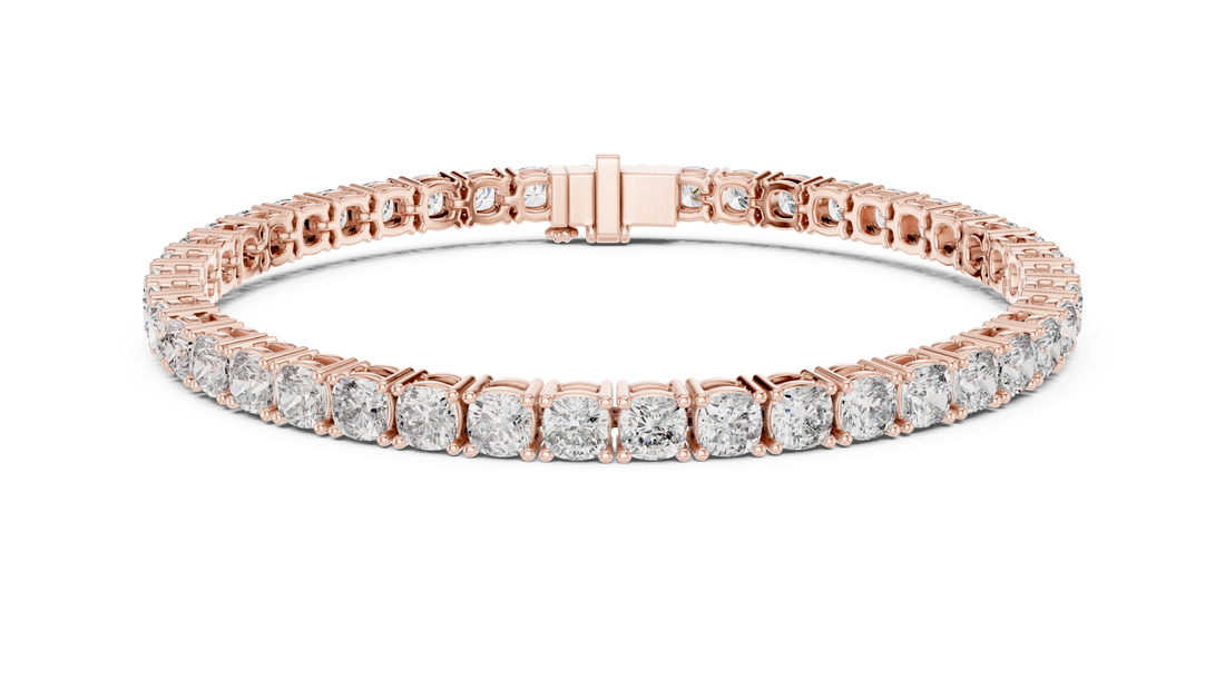 Cushion Cut Diamond Tennis Bracelet with Collet Setting