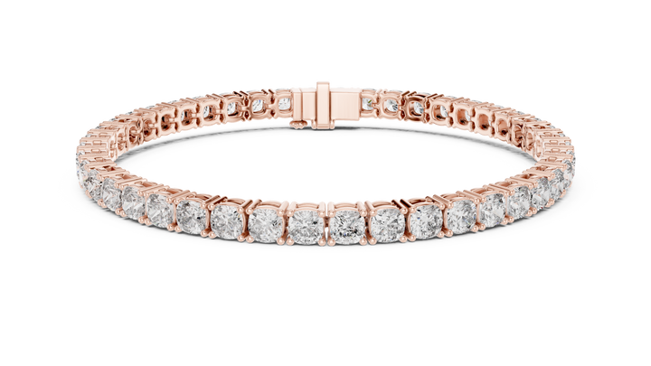 Cushion Cut Diamond Tennis Bracelet with Collet Setting