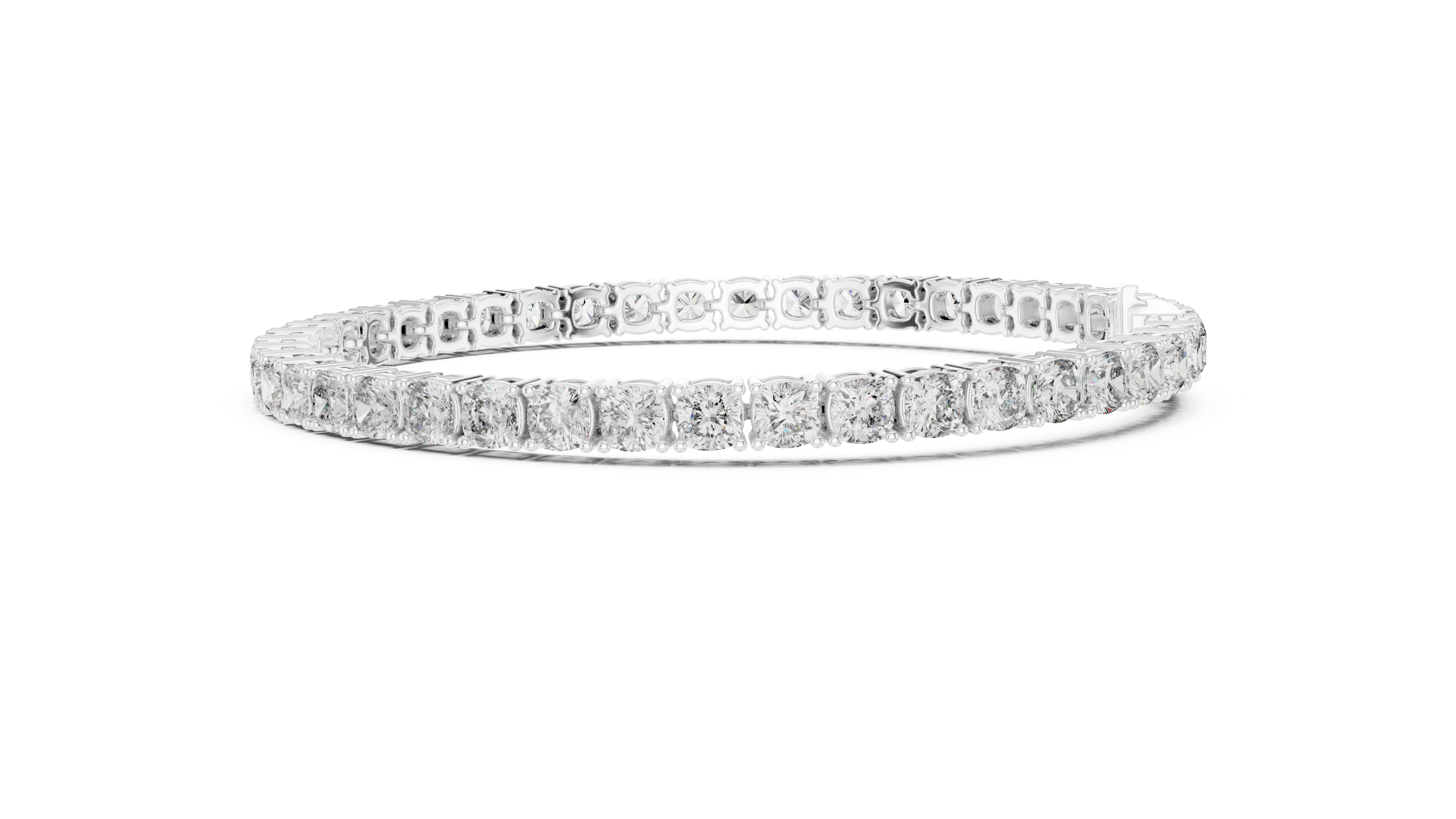 Cushion Cut Diamond Tennis Bracelet with Collet Setting