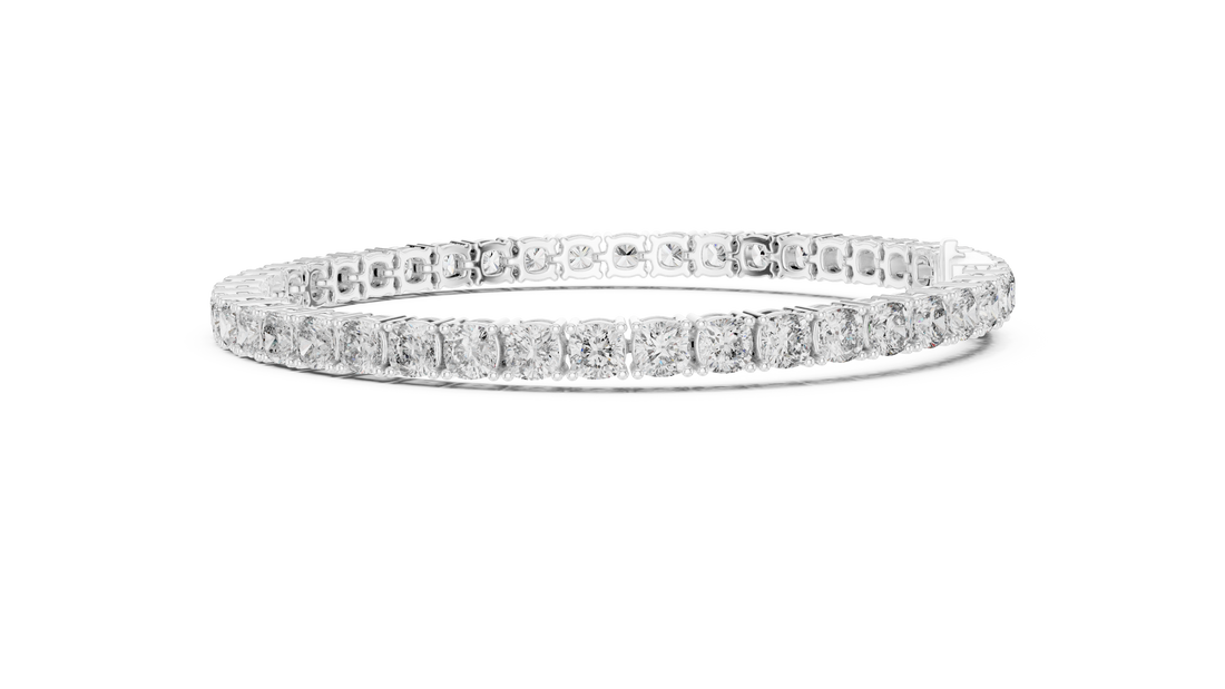 Cushion Cut Diamond Tennis Bracelet with Collet Setting