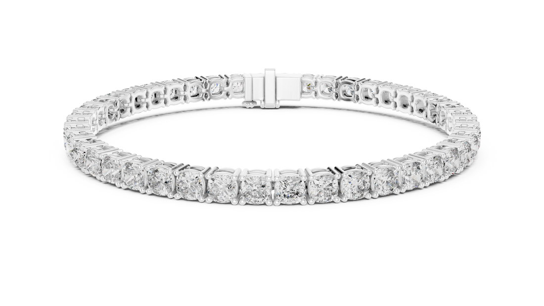 Cushion Cut Diamond Tennis Bracelet with Collet Setting