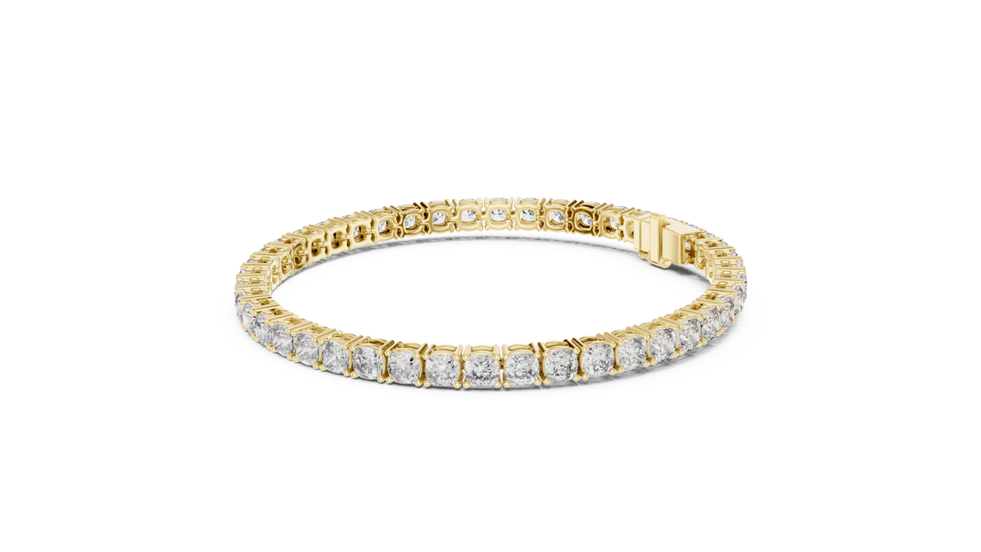 Cushion Cut Diamond Tennis Bracelet with Collet Setting