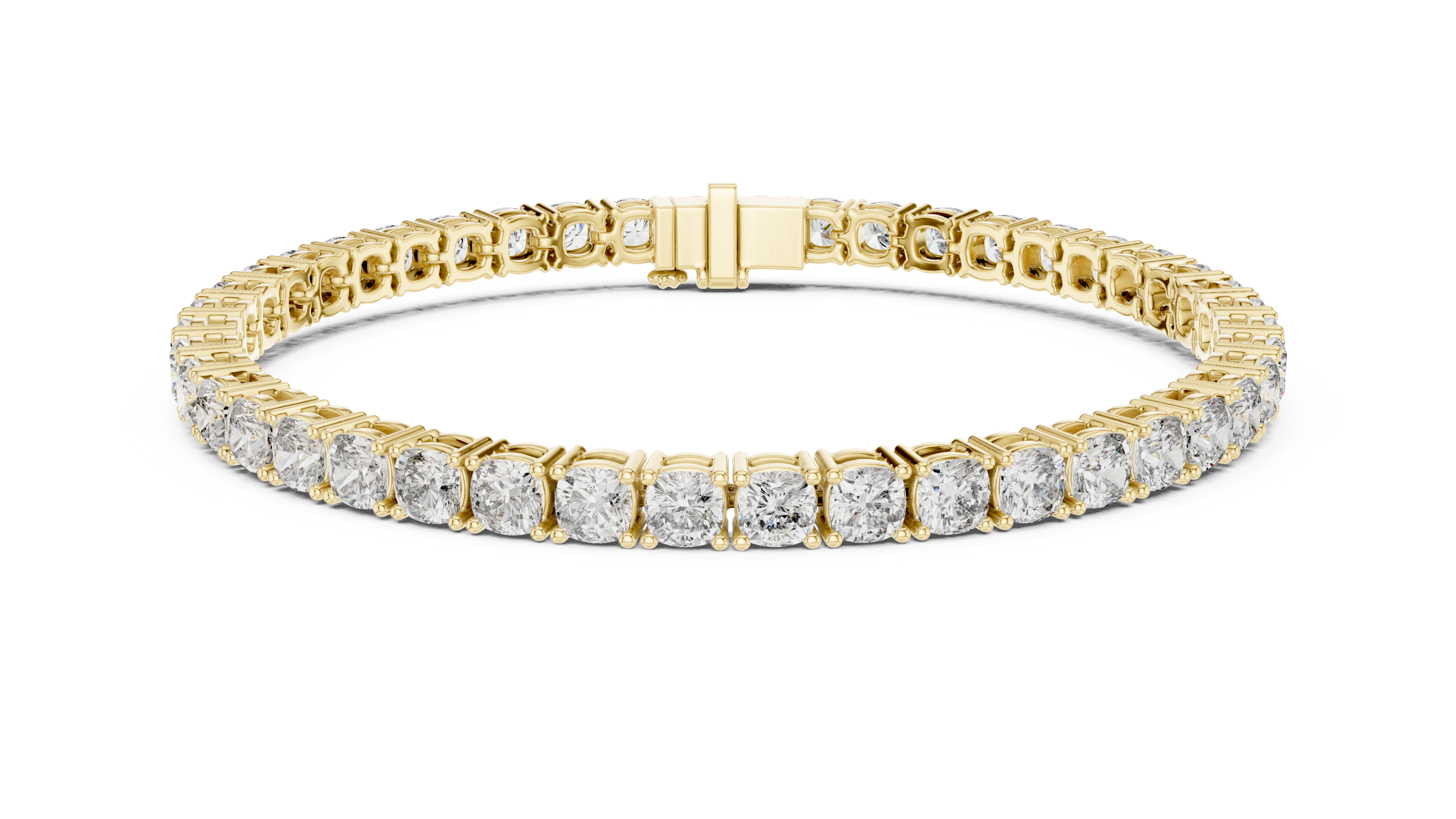 Cushion Cut Diamond Tennis Bracelet with Collet Setting