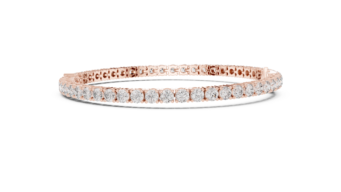Round Diamond Tennis Chain Bracelet with Pear Cut Center Stone