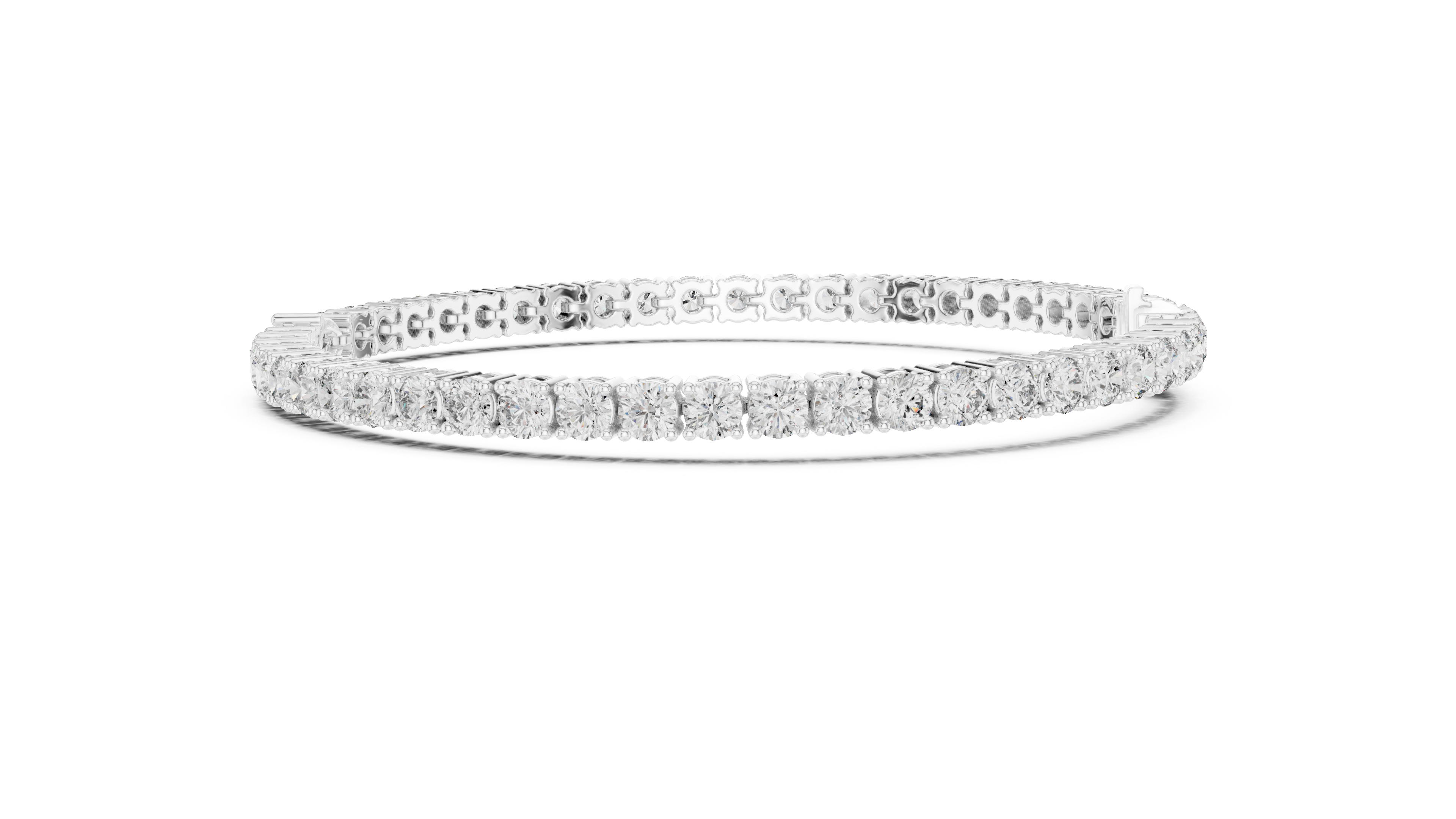 Round Diamond Tennis Chain Bracelet with Pear Cut Center Stone
