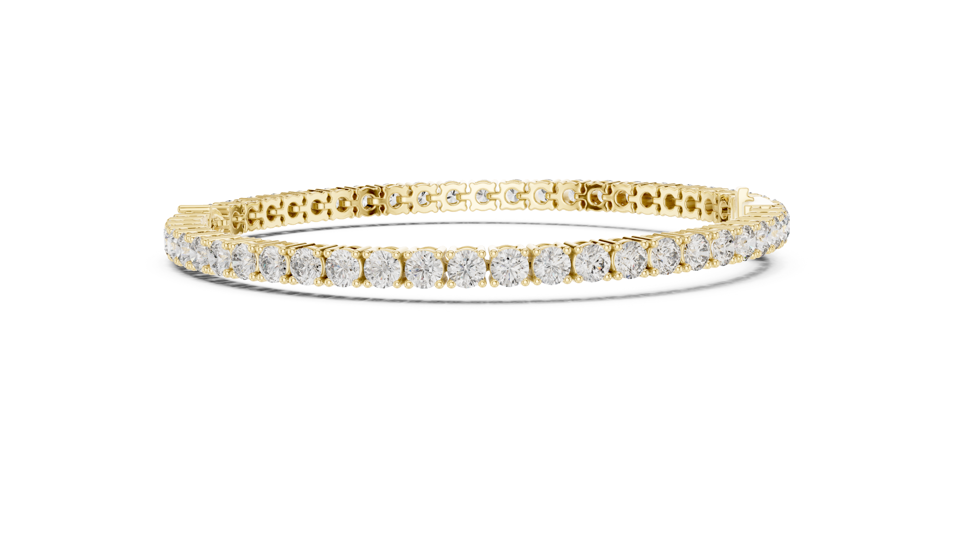Round Diamond Tennis Chain Bracelet with Pear Cut Center Stone