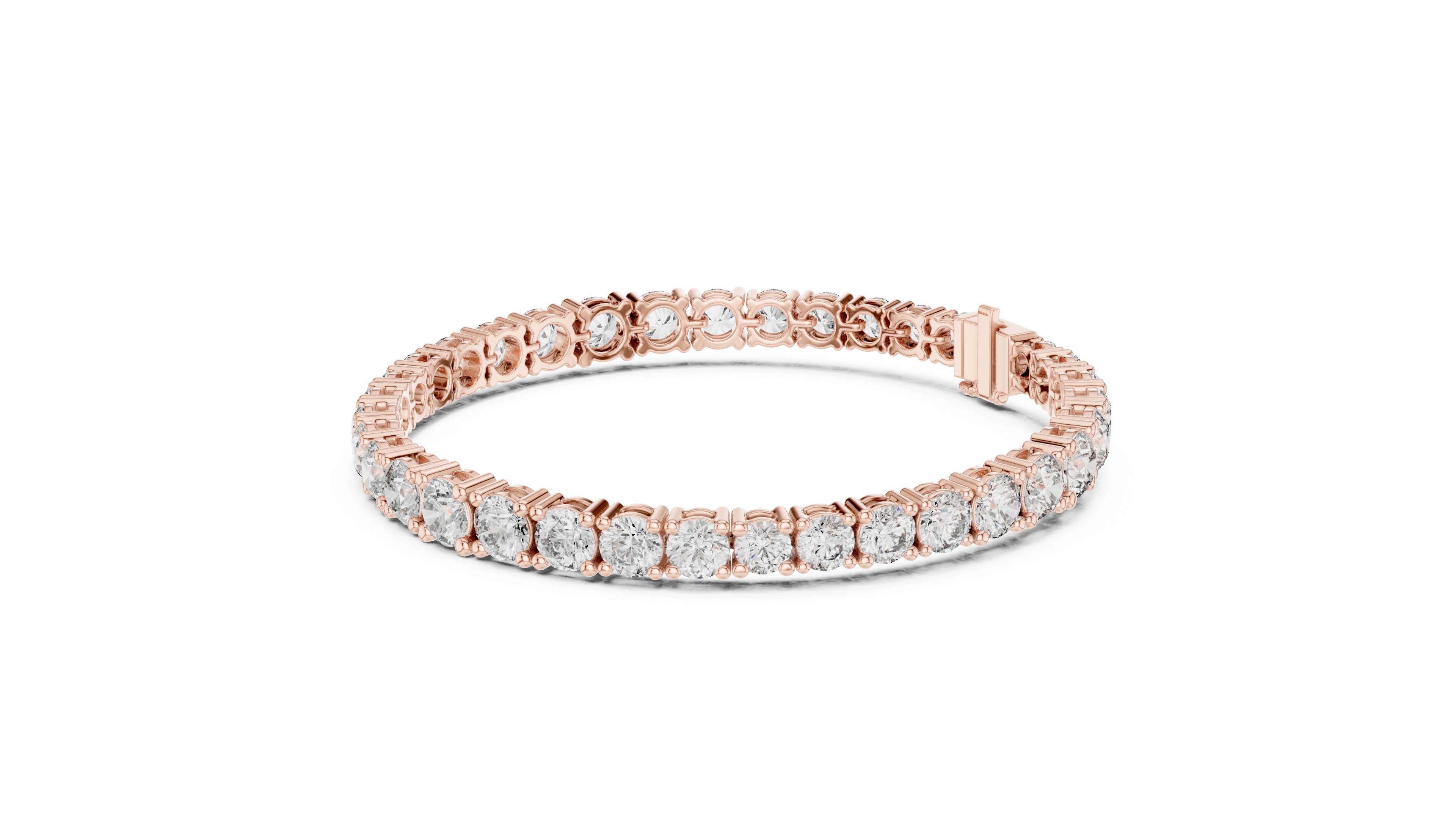 Graduated Round Cut Diamond Tennis Chain Bracelet in Collet Settings