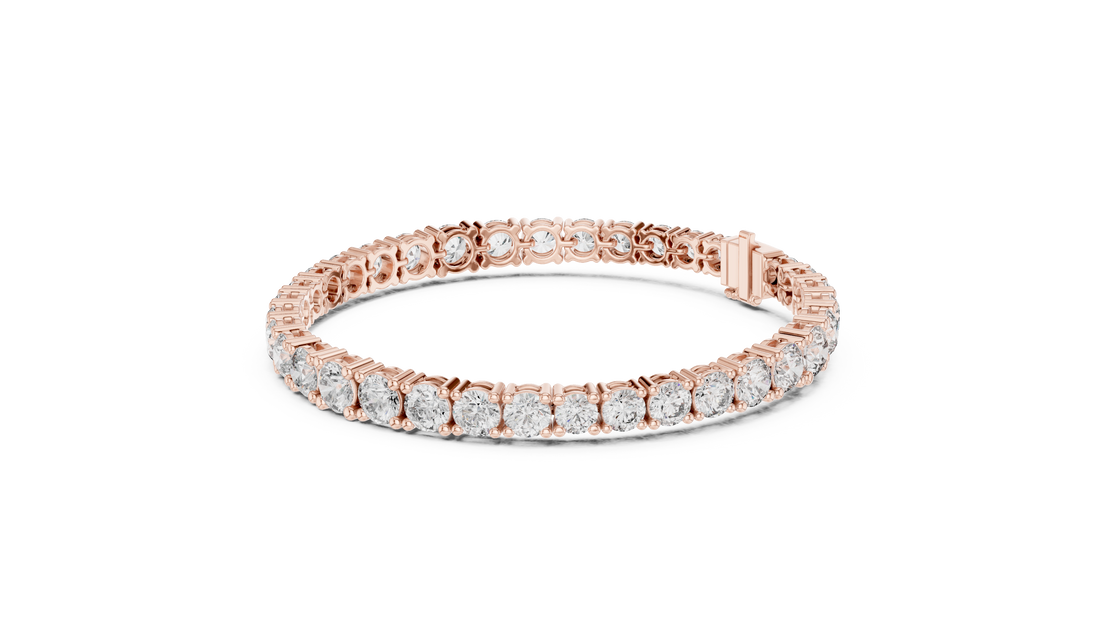 Graduated Round Cut Diamond Tennis Chain Bracelet in Collet Settings