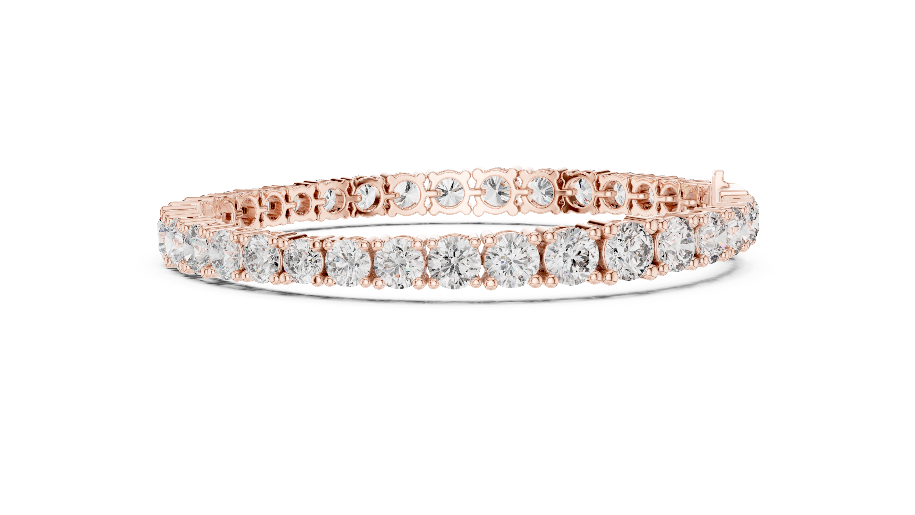 Graduated Round Cut Diamond Tennis Chain Bracelet in Collet Settings