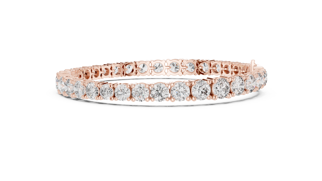 Graduated Round Cut Diamond Tennis Chain Bracelet in Collet Settings