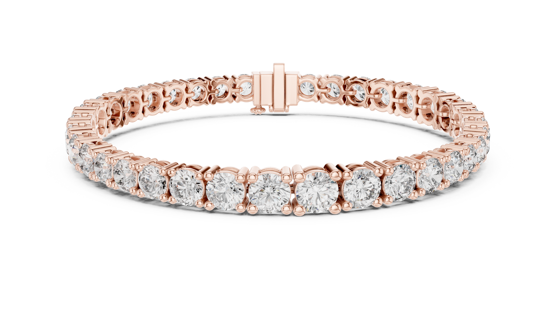 Graduated Round Cut Diamond Tennis Chain Bracelet in Collet Settings