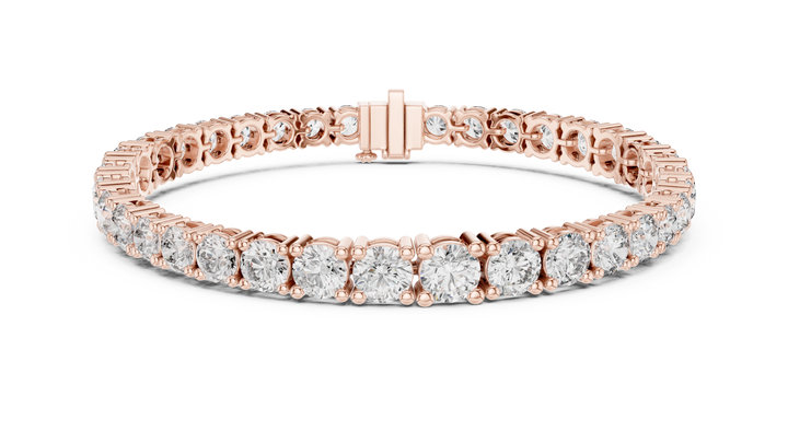 Graduated Round Cut Diamond Tennis Chain Bracelet in Collet Settings