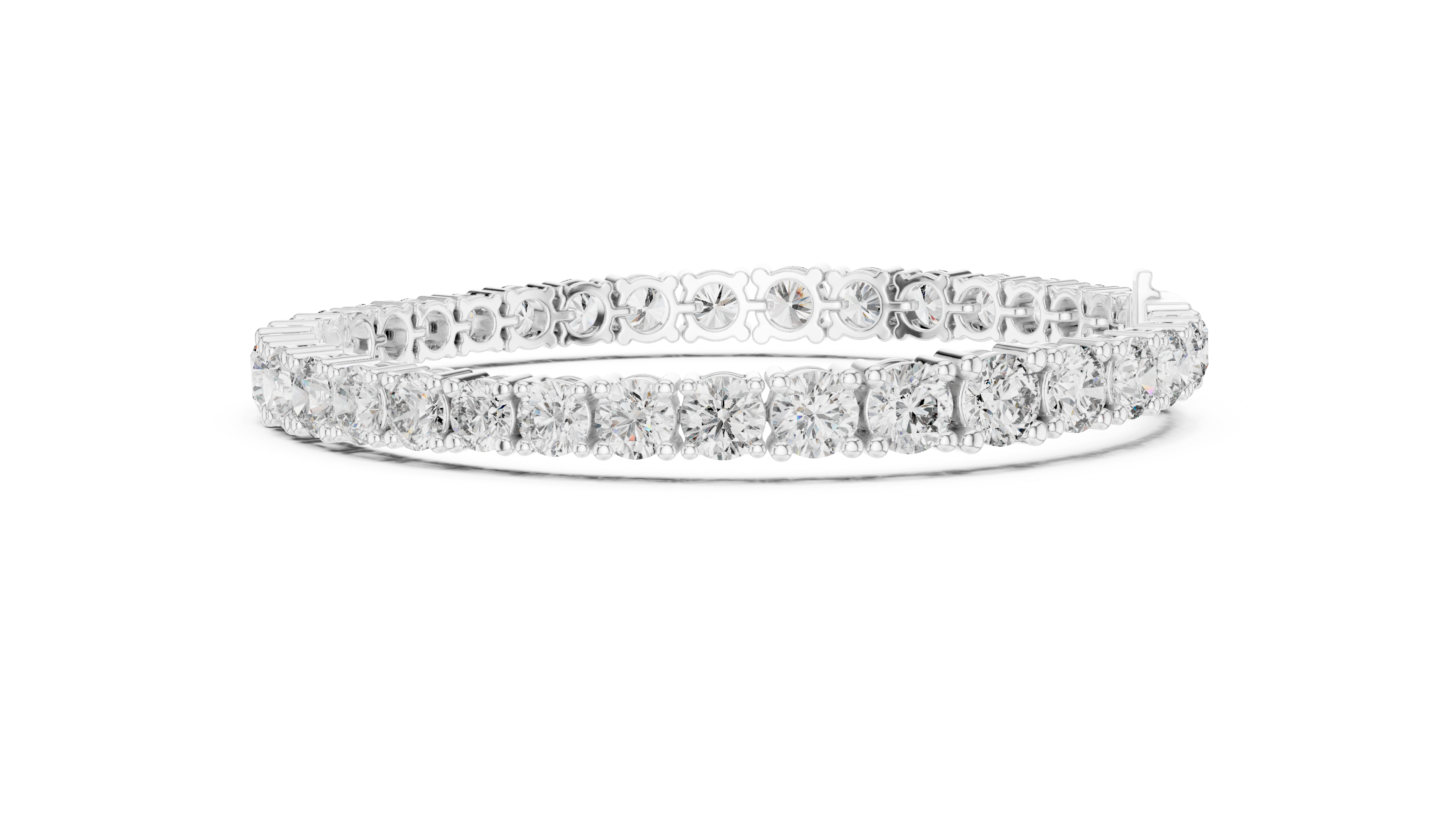 Graduated Round Cut Diamond Tennis Chain Bracelet in Collet Settings