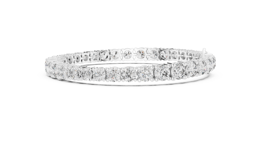 Graduated Round Cut Diamond Tennis Chain Bracelet in Collet Settings